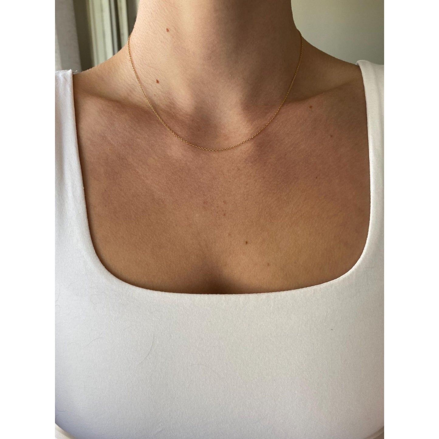 Vintage Solid 10k Yellow Gold Tight Rolo Chain Necklace - 16.5 inches