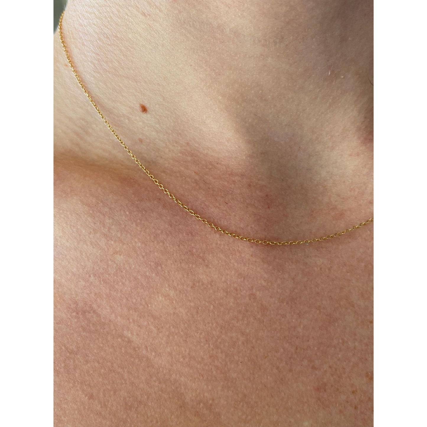 Vintage Solid 10k Yellow Gold Tight Rolo Chain Necklace - 16.5 inches