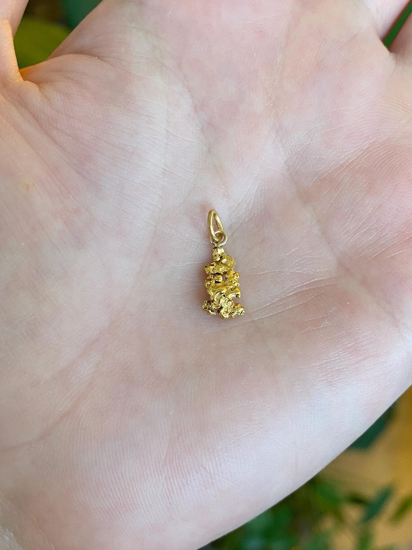 Vintage Solid 22k Yellow Gold Nugget Charm