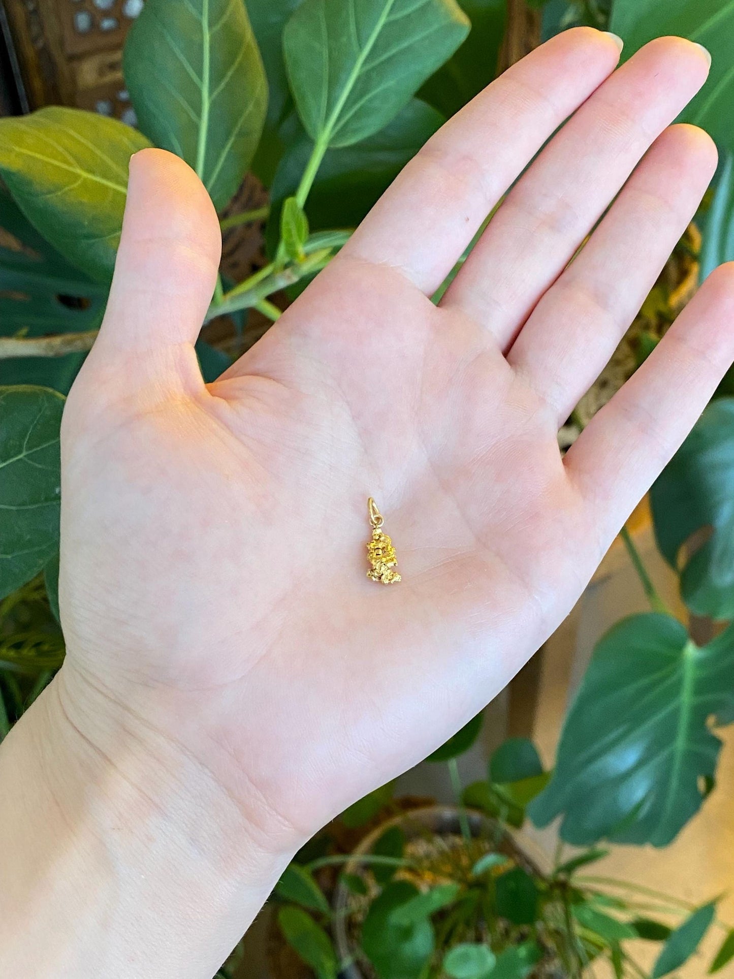 Vintage Solid 22k Yellow Gold Nugget Charm
