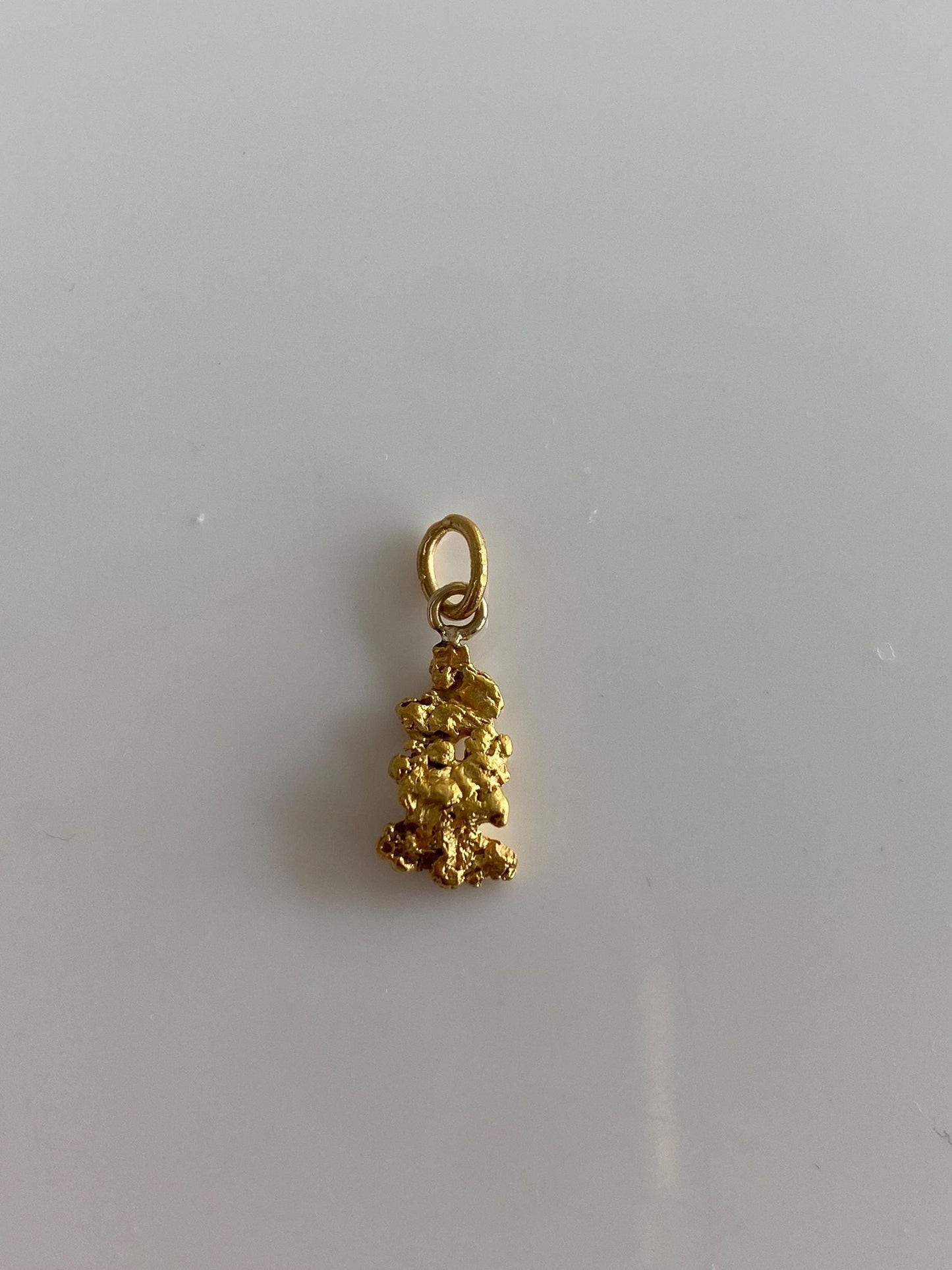 Vintage Solid 22k Yellow Gold Nugget Charm