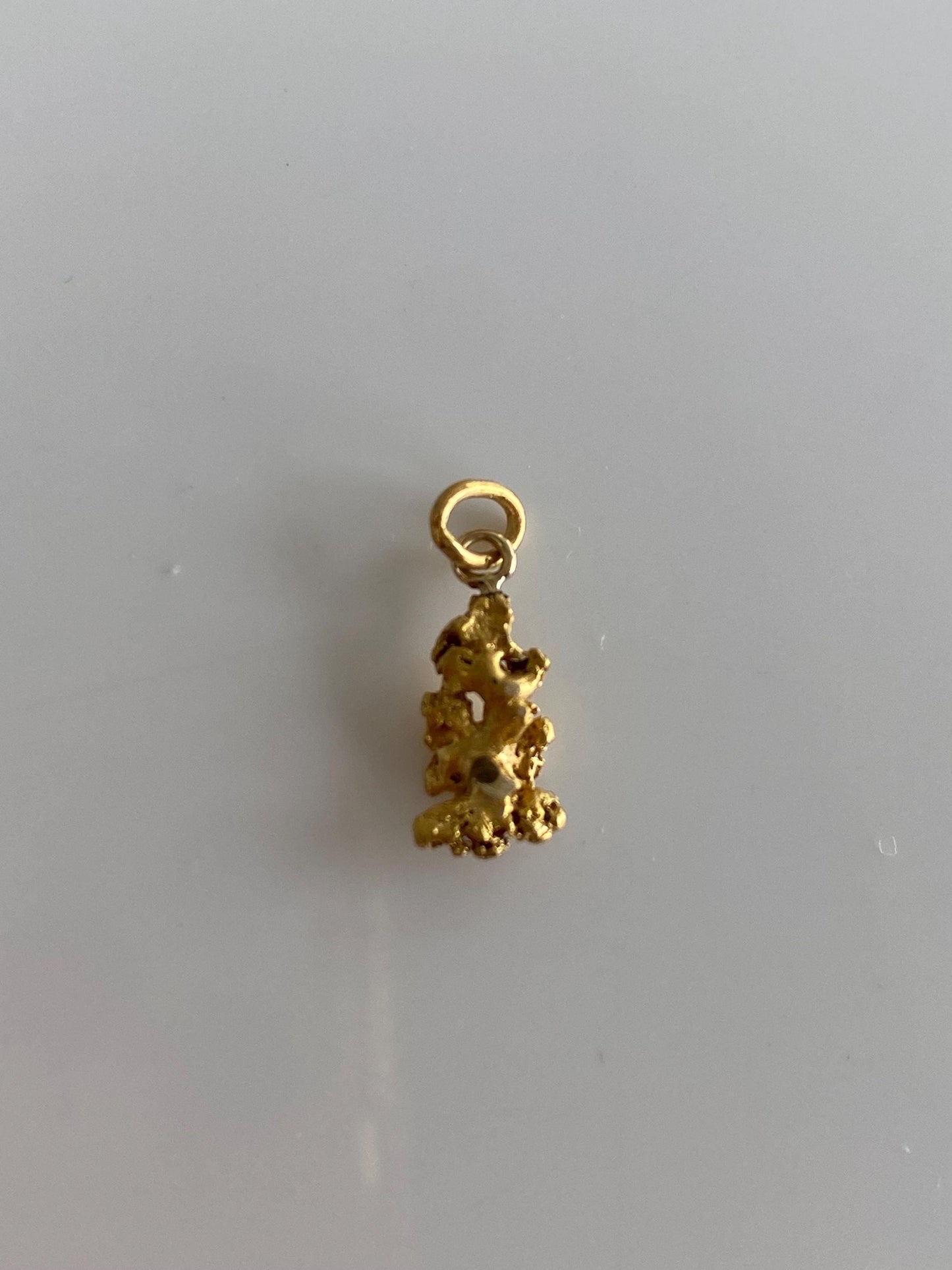 Vintage Solid 22k Yellow Gold Nugget Charm