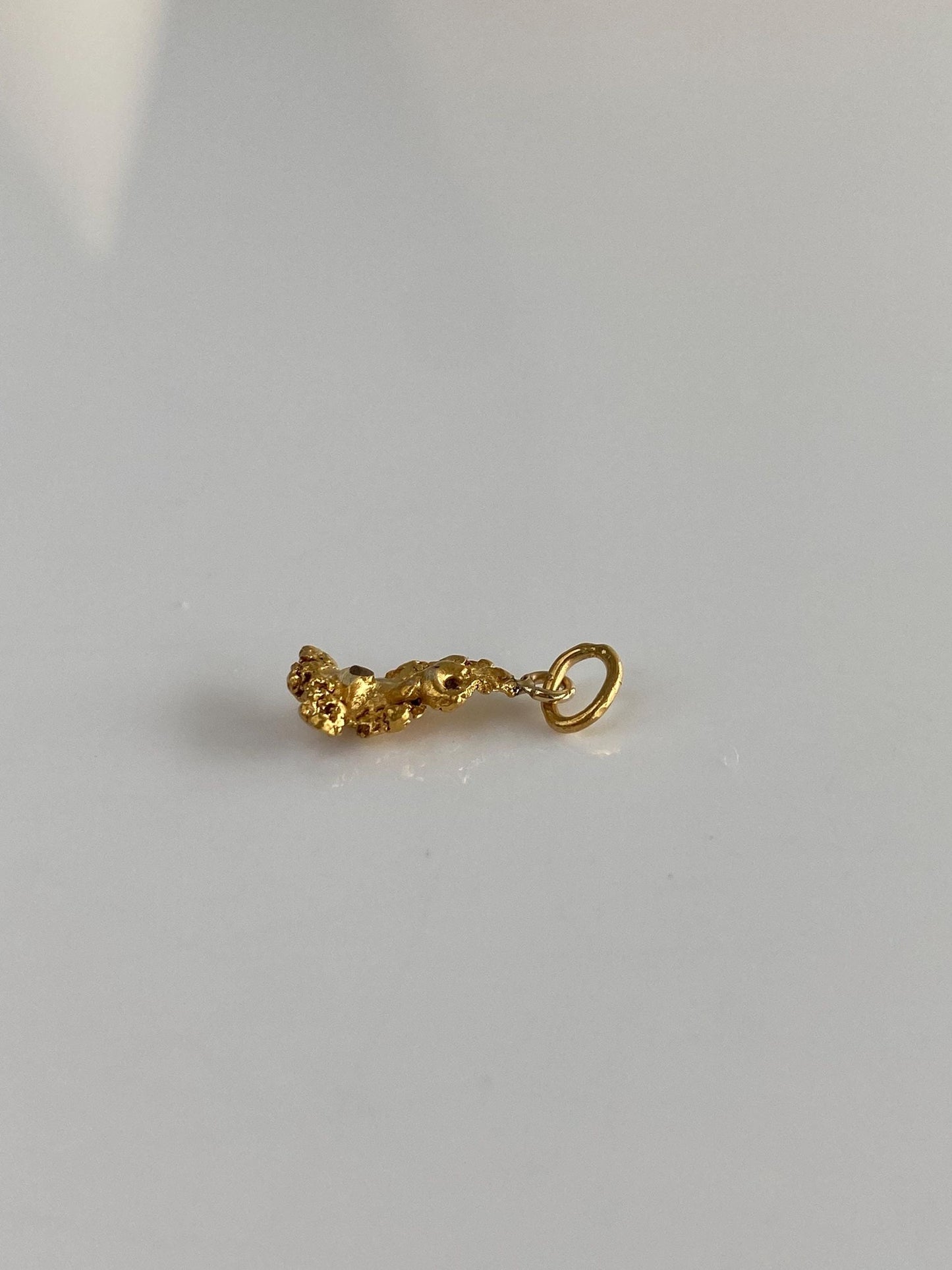 Vintage Solid 22k Yellow Gold Nugget Charm