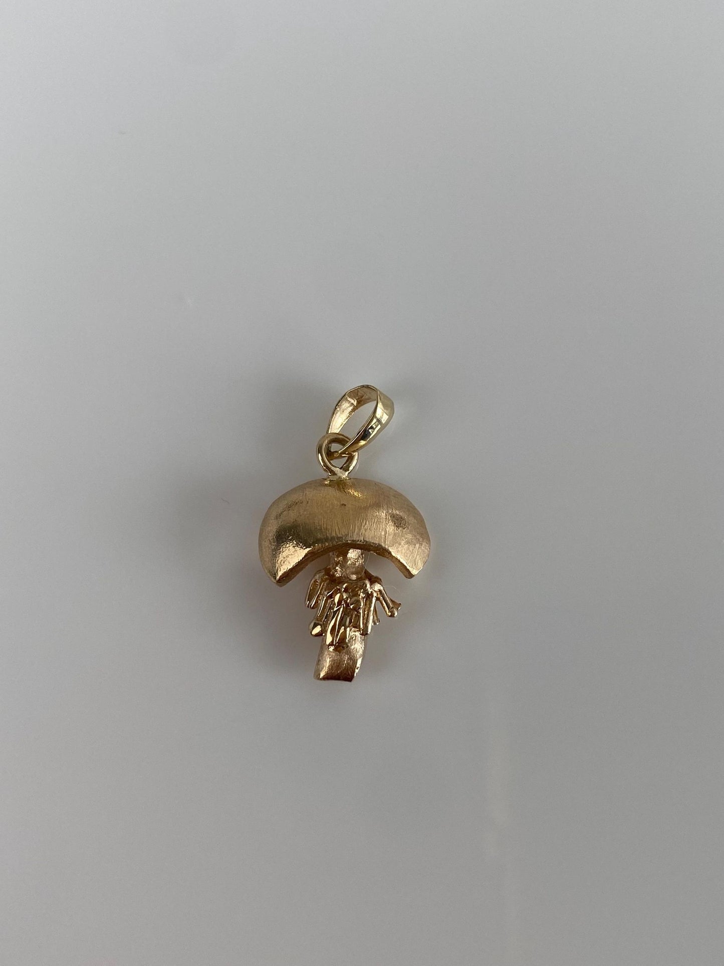 Vintage Solid 14k Yellow Gold Little Mushroom Charm