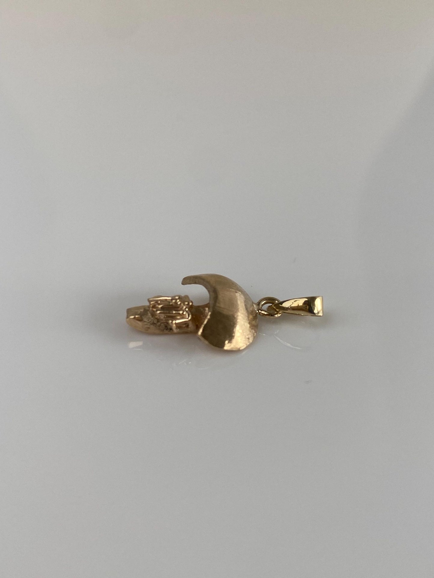 Vintage Solid 14k Yellow Gold Little Mushroom Charm
