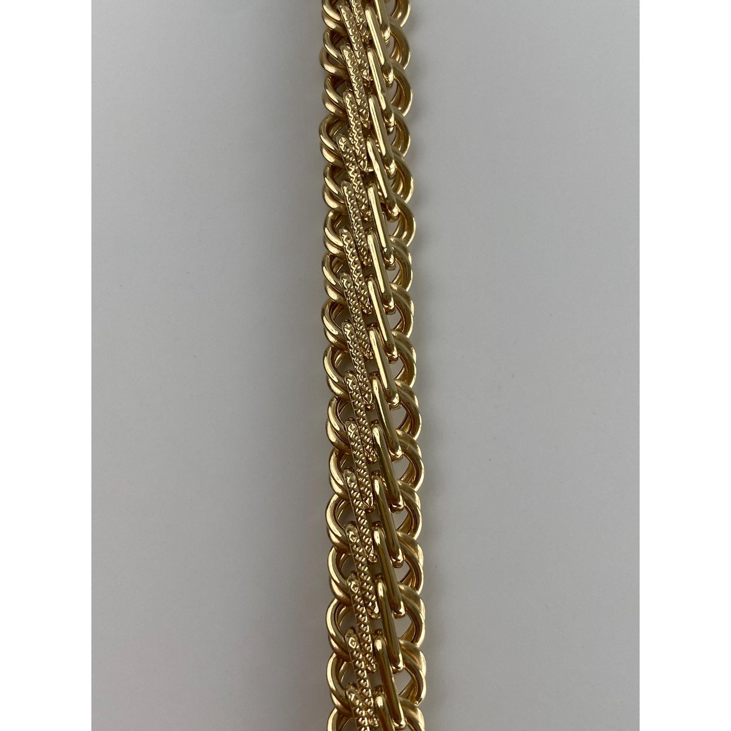 Solid 14k Yellow Gold Fancy Chain Bracelet - 7.75 inches