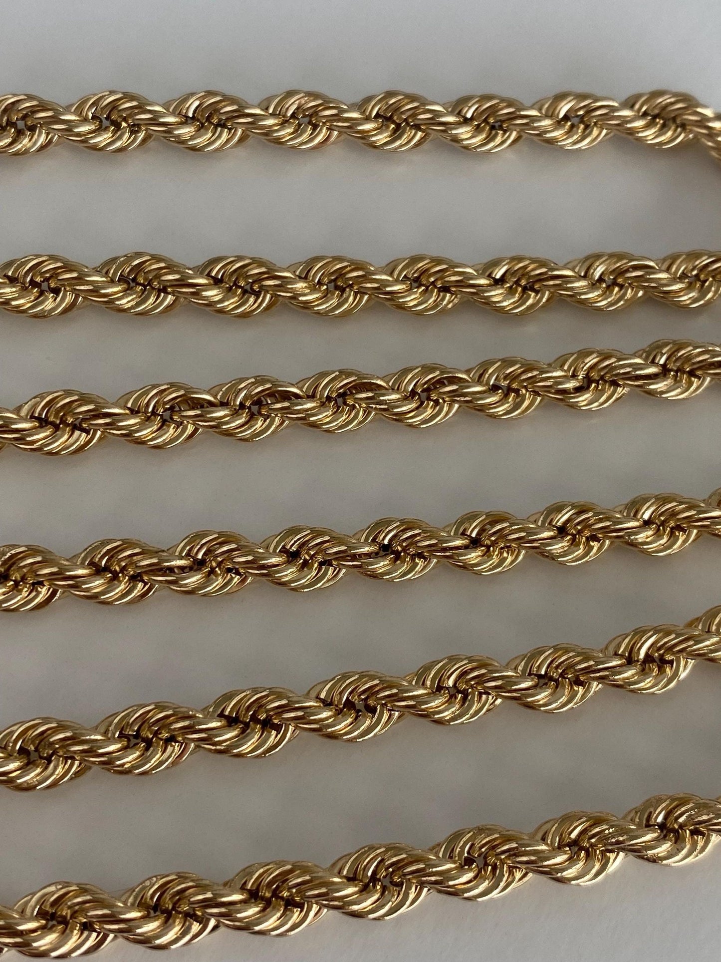 Vintage 14k Yellow Gold Chunky Long Rope Chain Necklace - 32.25 inches