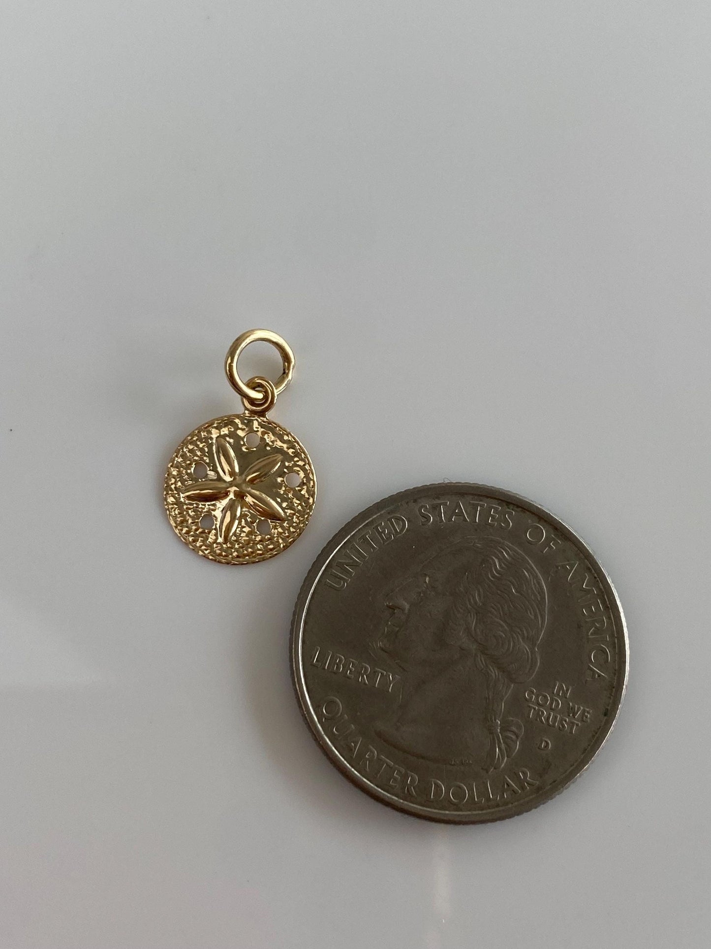 Vintage Solid 14k Yellow Gold Sand Dollar Charm