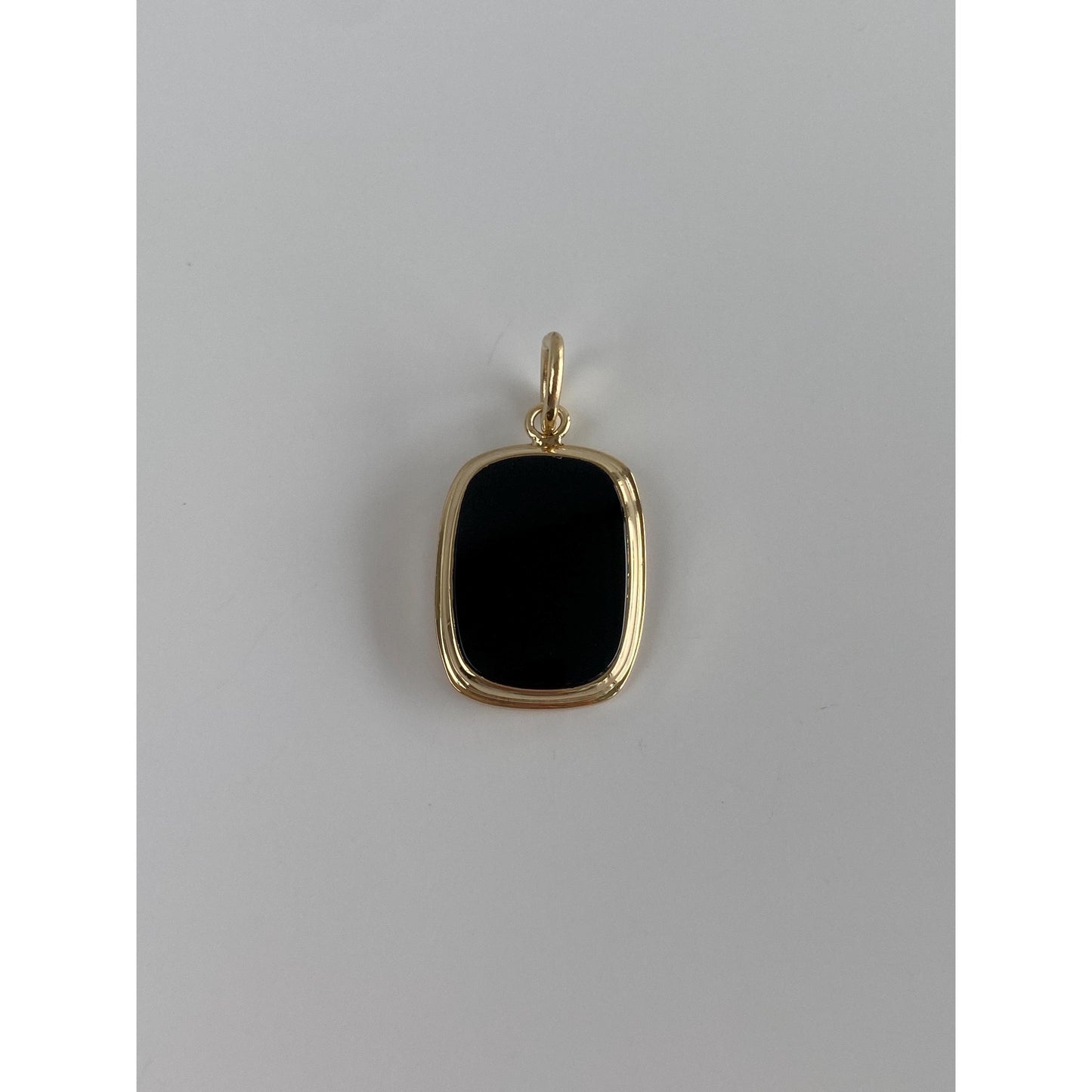 Vintage Solid 14k Yellow Gold Onyx Cufflink Conversion Charm