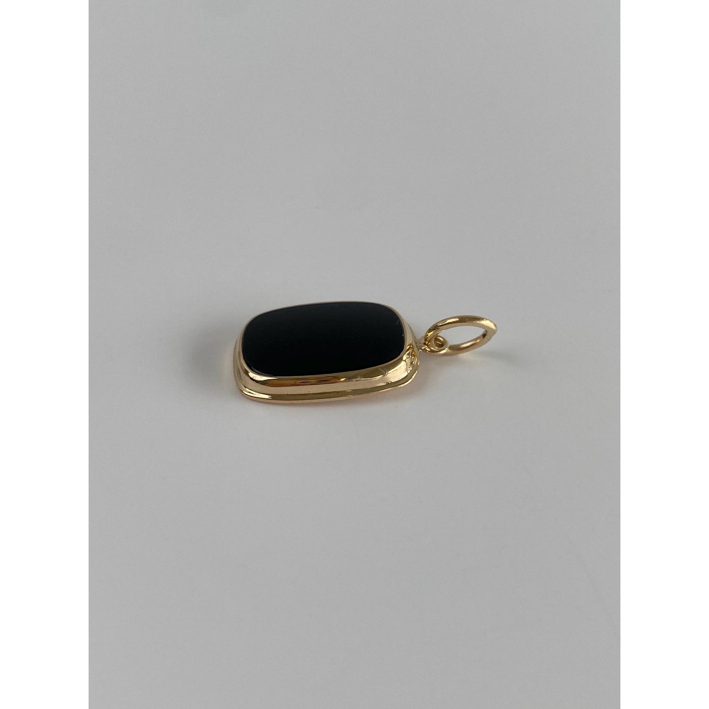 Vintage Solid 14k Yellow Gold Onyx Cufflink Conversion Charm