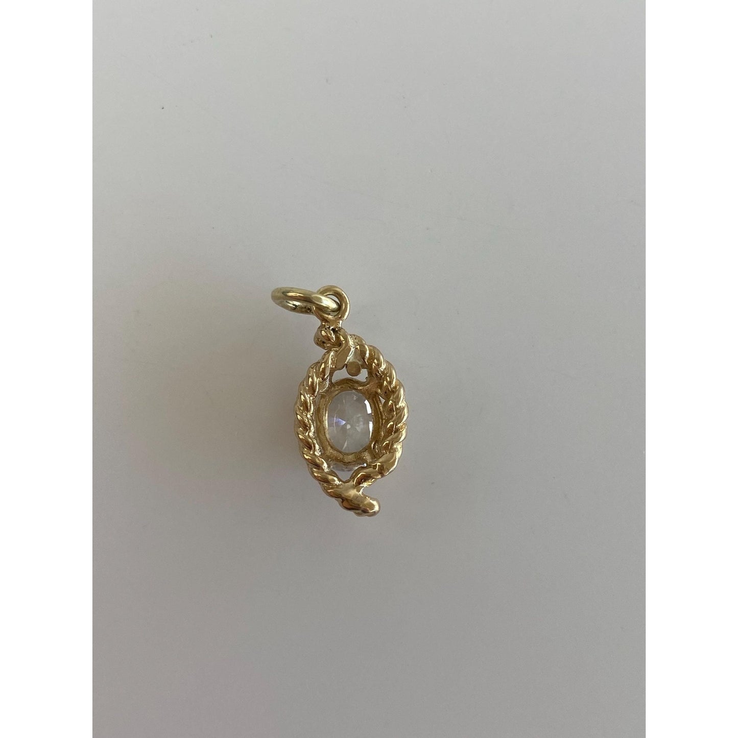 Solid 14k Yellow Gold Cubic Zirconia Charm