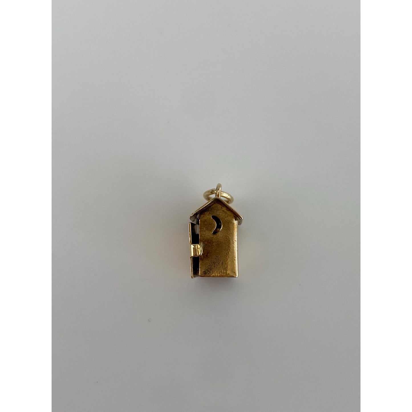Vintage Solid 14k Yellow Gold Articulated Sam & Lew Outhouse Charm
