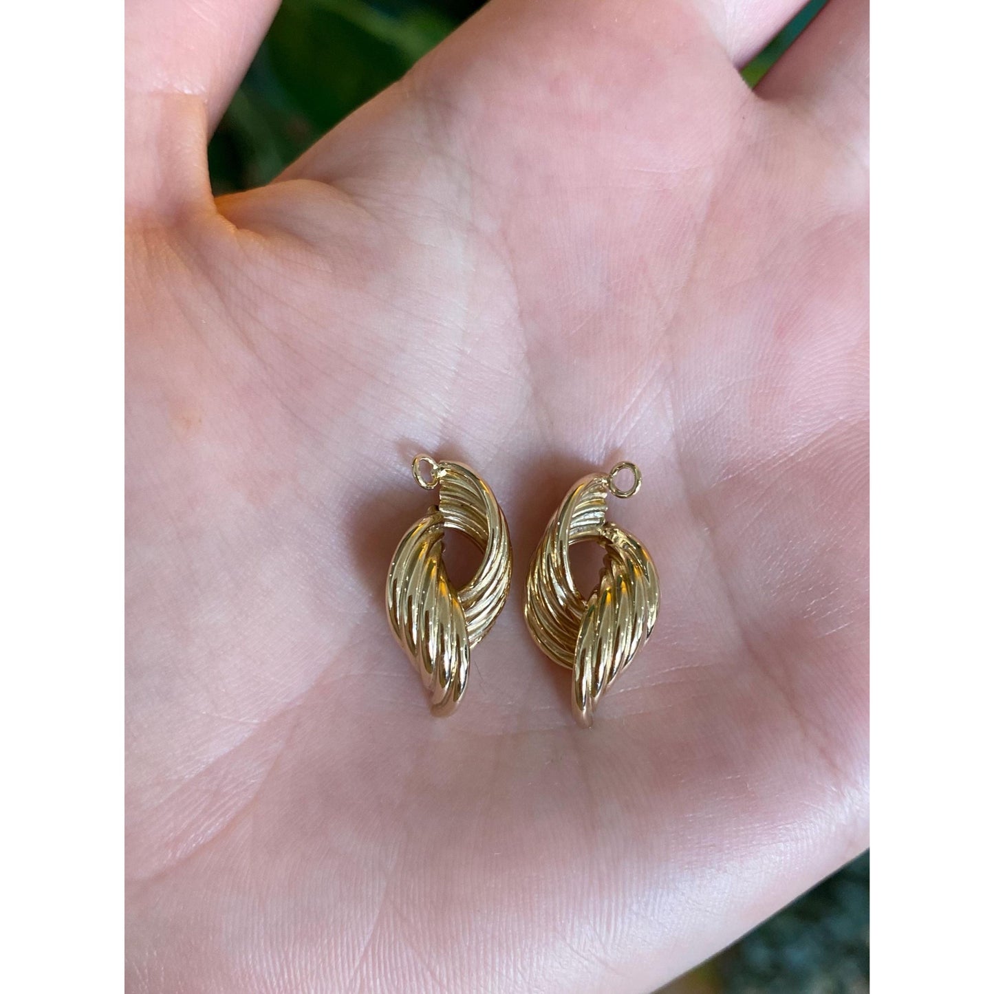 Vintage 14k Yellow Gold Layered Earring Jackets