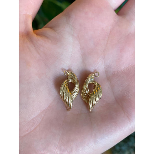 Vintage 14k Yellow Gold Layered Earring Jackets
