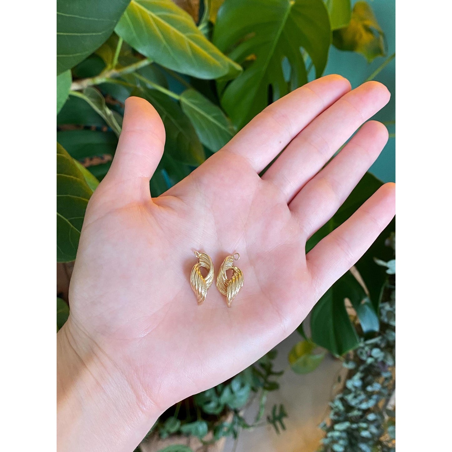 Vintage 14k Yellow Gold Layered Earring Jackets