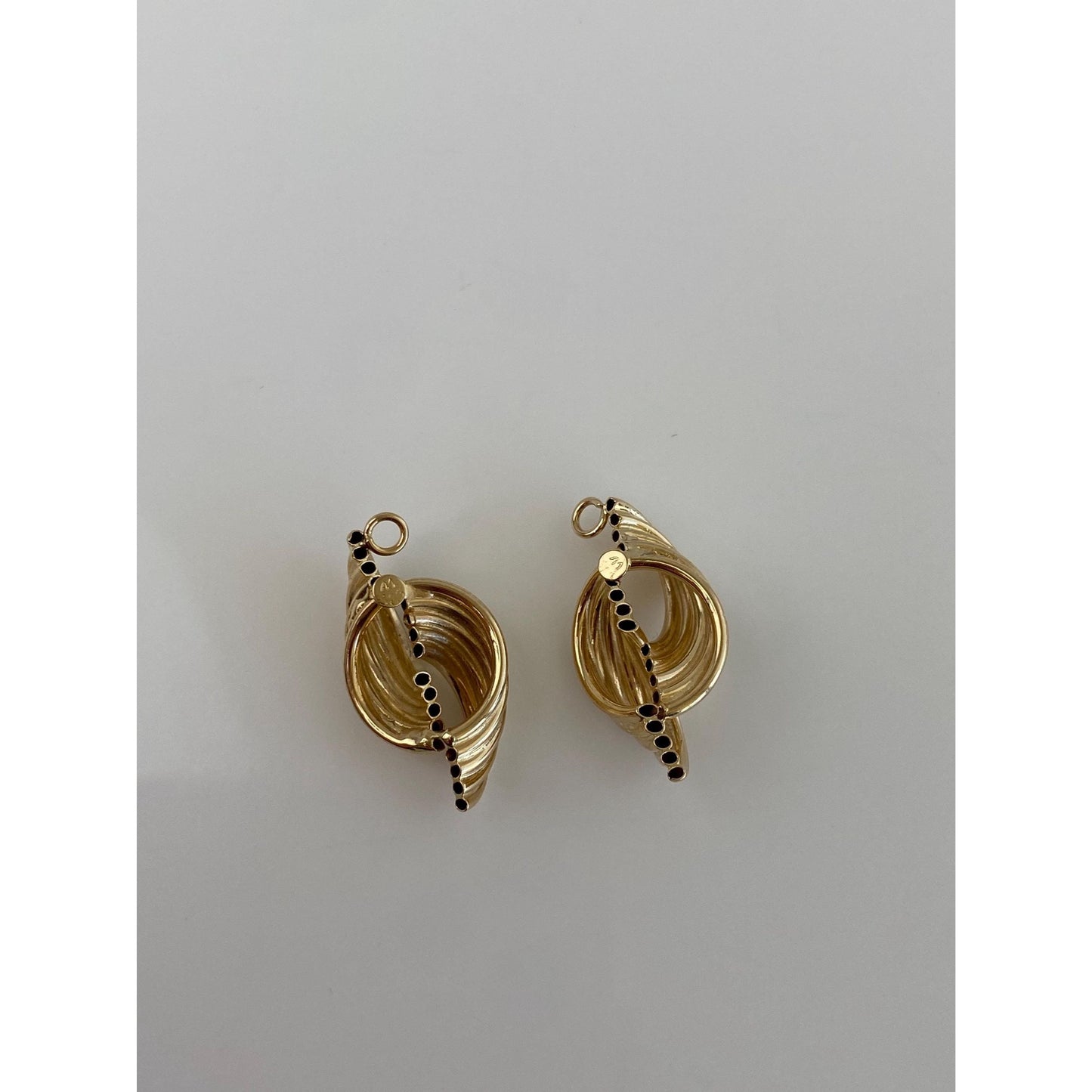 Vintage 14k Yellow Gold Layered Earring Jackets