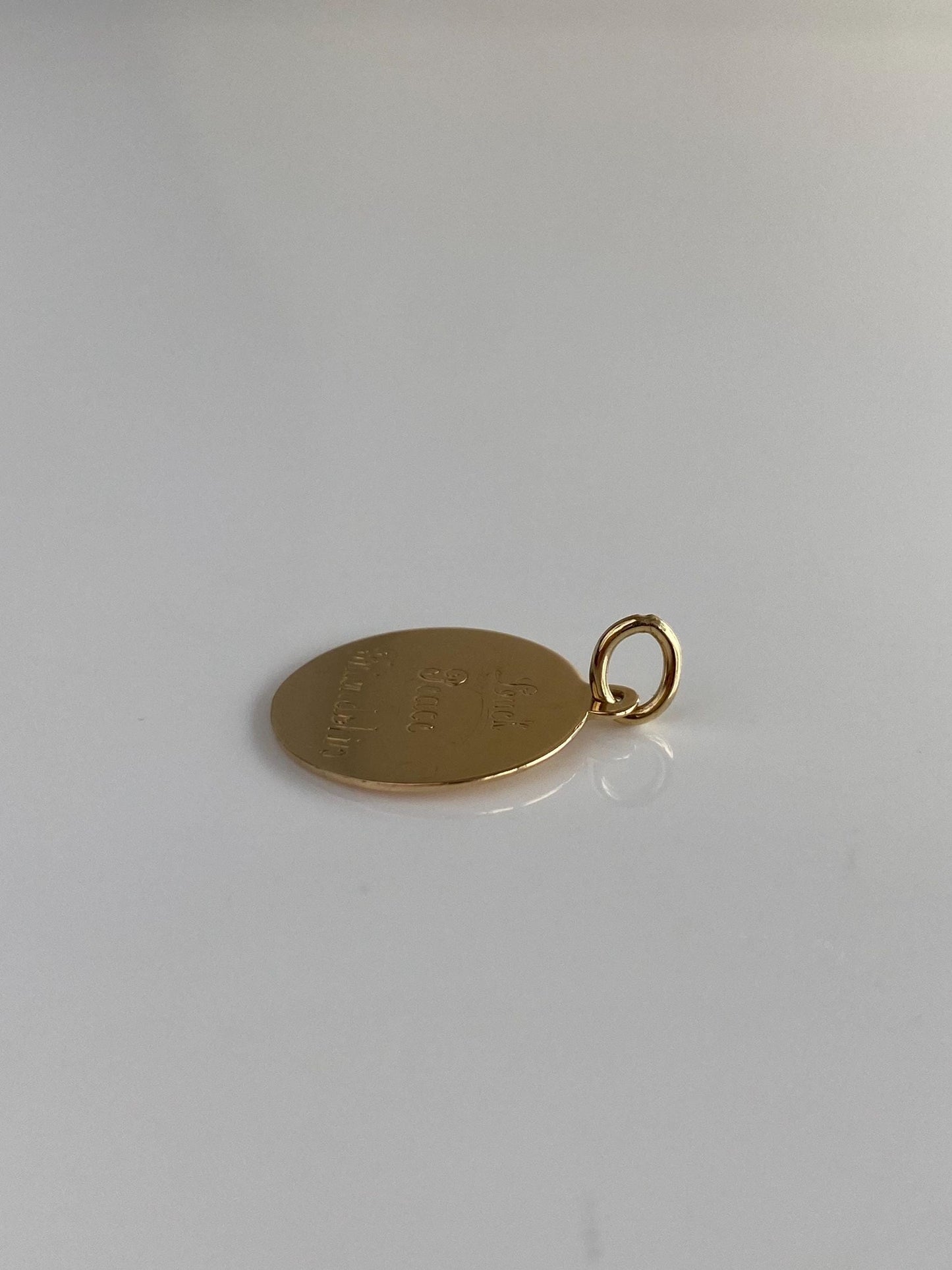 Vintage Solid 14k Yellow Gold Luck Peace Friendship Charm