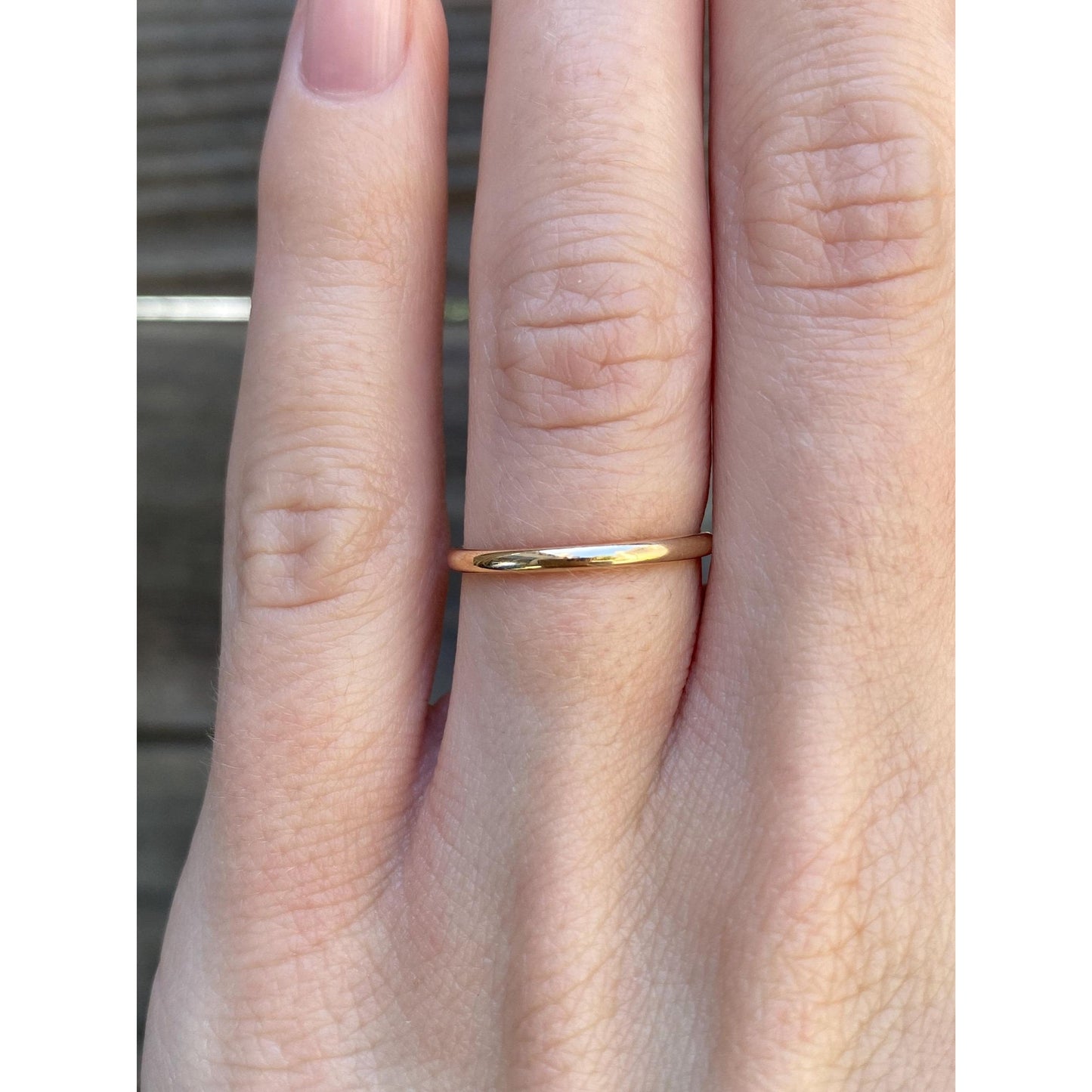 Vintage Solid 14k Yellow Gold Slim Ring Band - Size 5.25