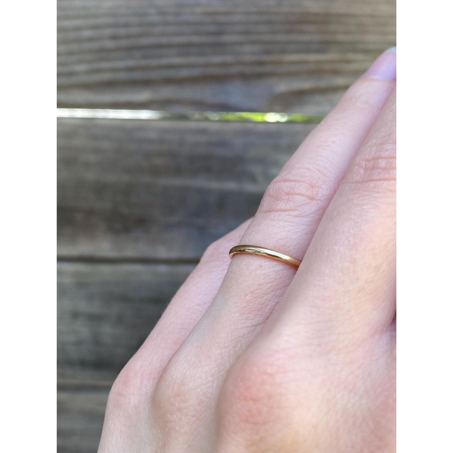 Vintage Solid 14k Yellow Gold Slim Ring Band - Size 5.25