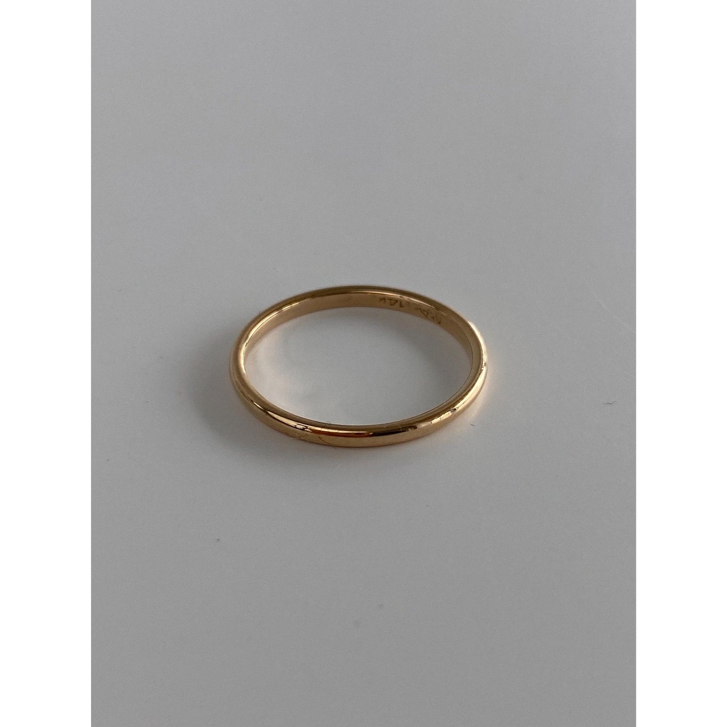 Vintage Solid 14k Yellow Gold Slim Ring Band - Size 5.25
