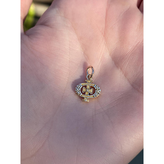 Vintage Solid 10k Yellow Gold Seed Pearl Fraternity Charm