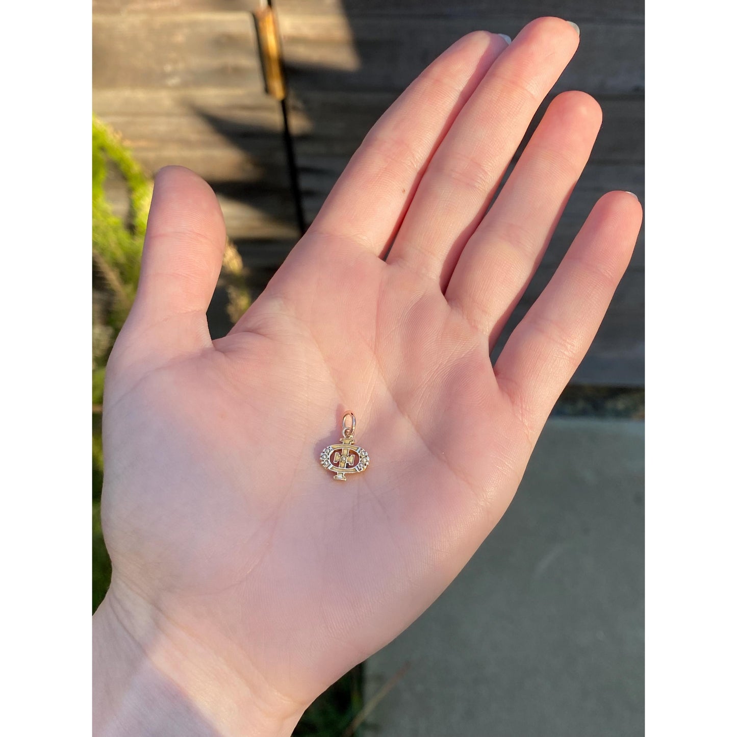 Vintage Solid 10k Yellow Gold Seed Pearl Fraternity Charm