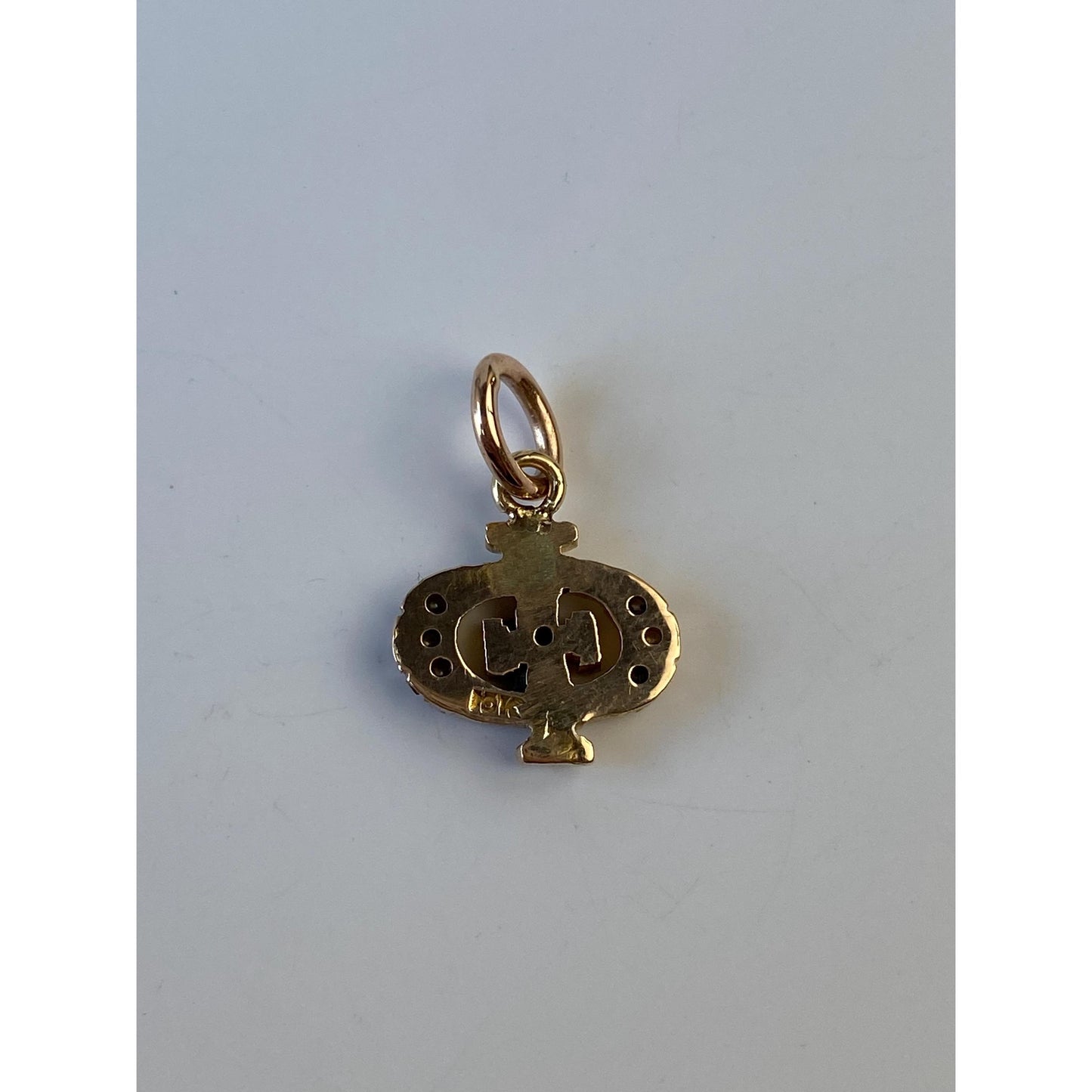 Vintage Solid 10k Yellow Gold Seed Pearl Fraternity Charm