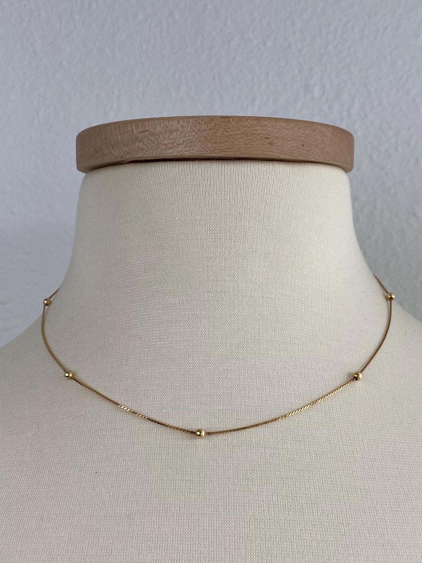 Vintage Solid 18k Yellow Gold Gold Ball Serpentine Chain Necklace - 17 inches