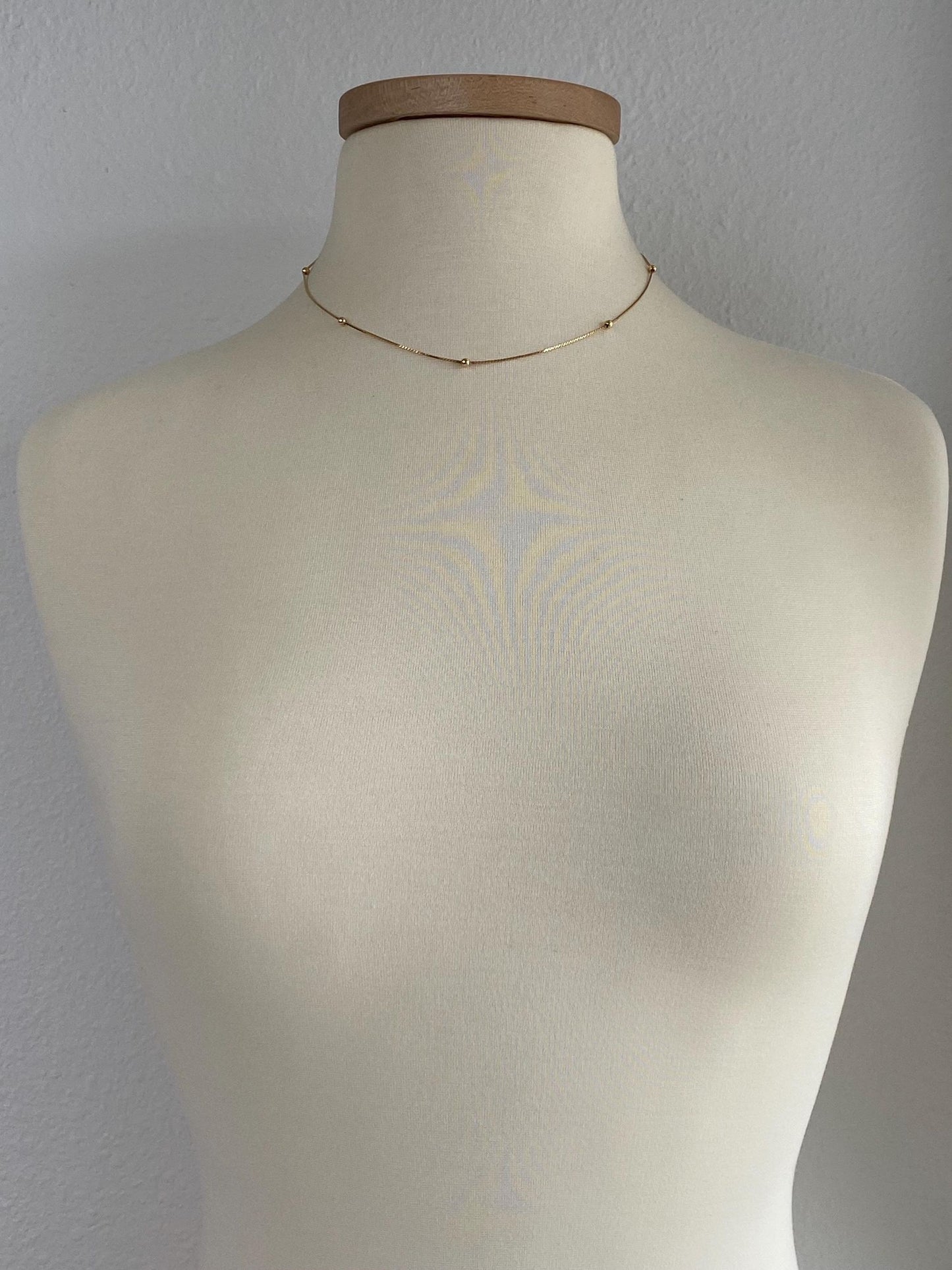 Vintage Solid 18k Yellow Gold Gold Ball Serpentine Chain Necklace - 17 inches