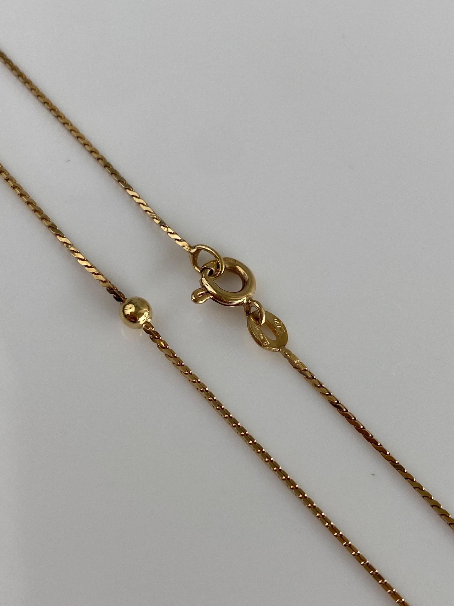 Vintage Solid 18k Yellow Gold Gold Ball Serpentine Chain Necklace - 17 inches