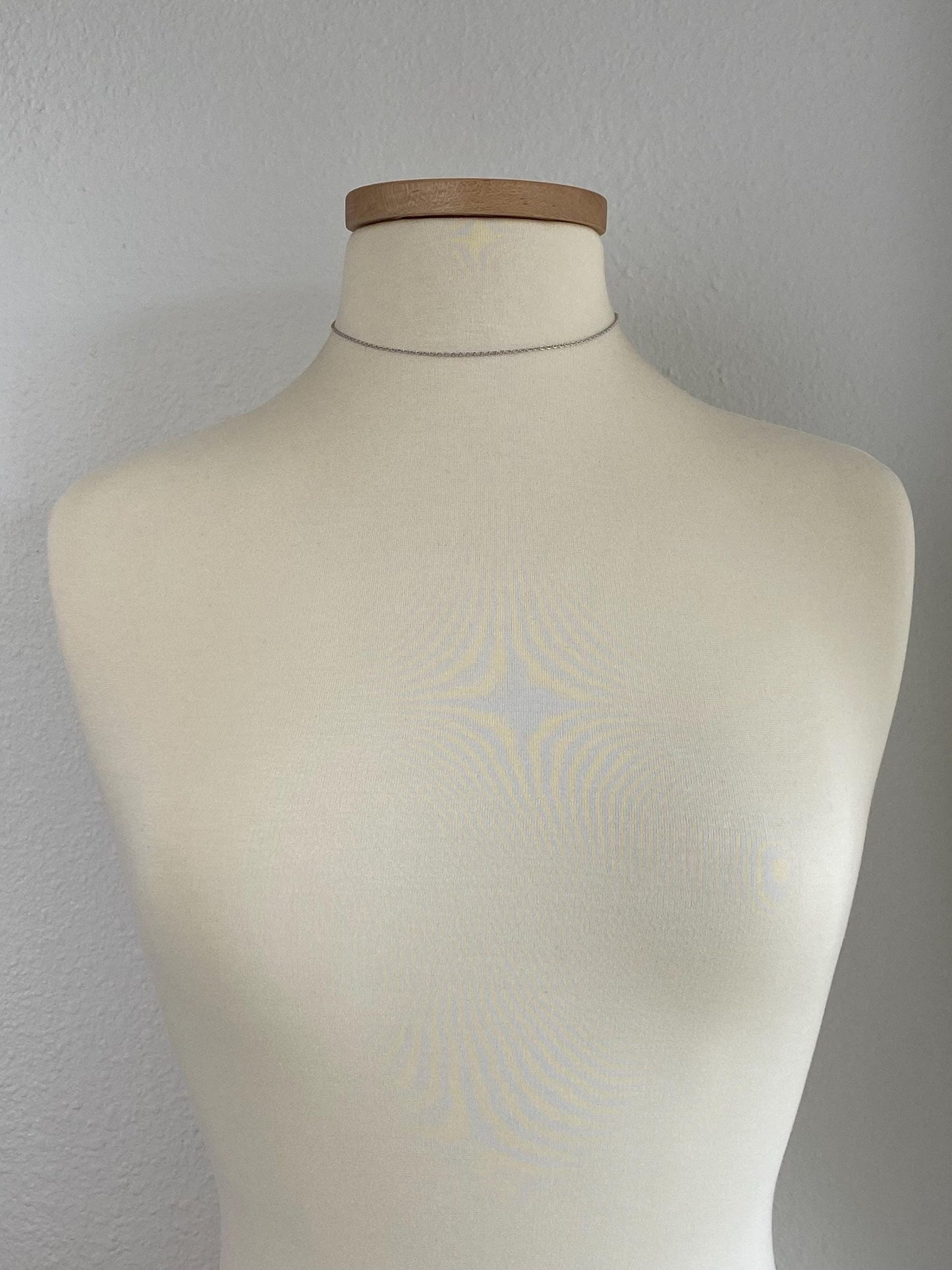 Vintage Solid 10k White Gold Chain Necklace - 15 inches