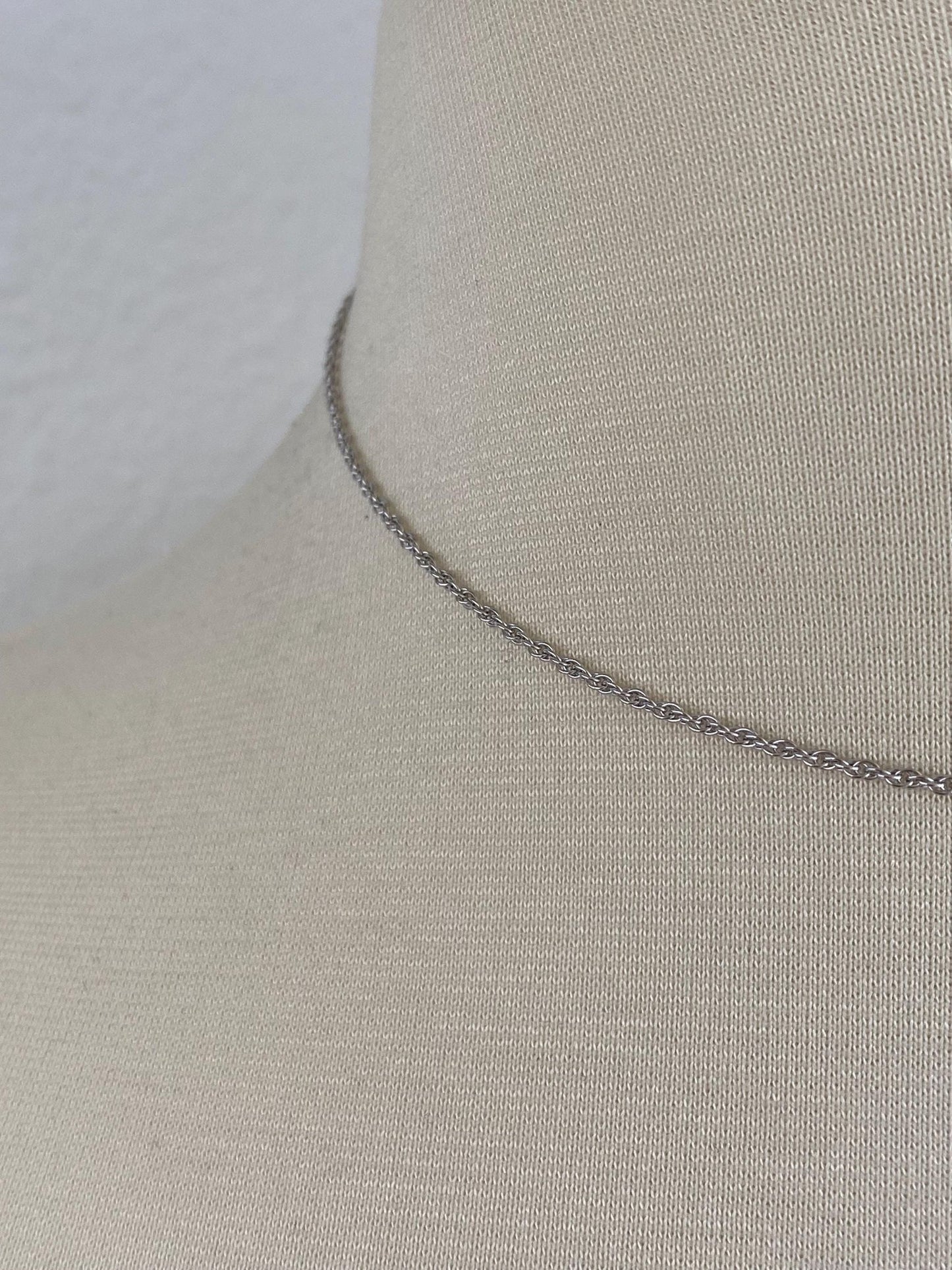 Vintage Solid 10k White Gold Chain Necklace - 15 inches