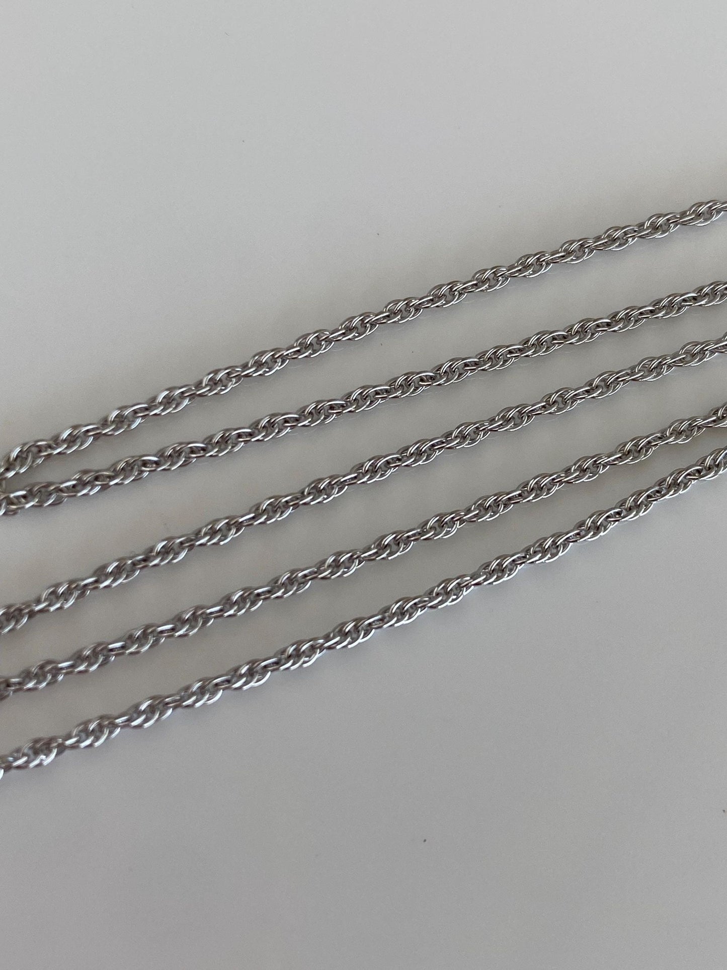 Vintage Solid 10k White Gold Chain Necklace - 15 inches