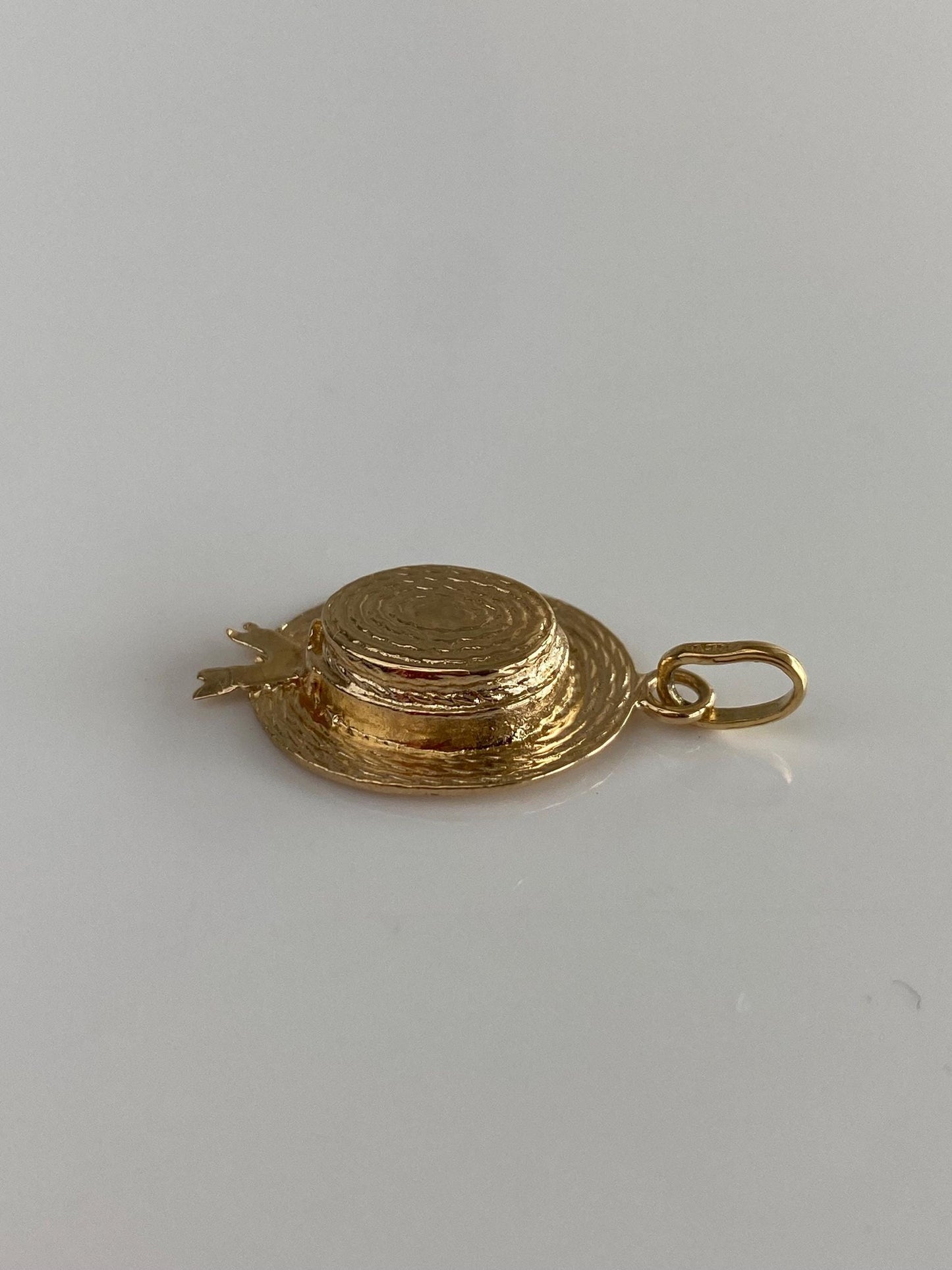 Vintage Solid 14k Yellow Gold Hat Charm