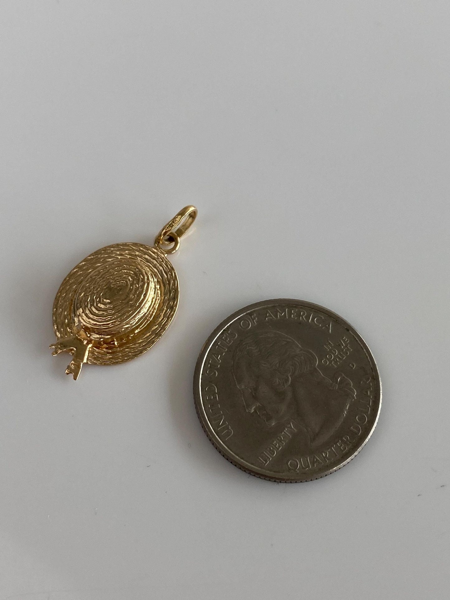 Vintage Solid 14k Yellow Gold Hat Charm