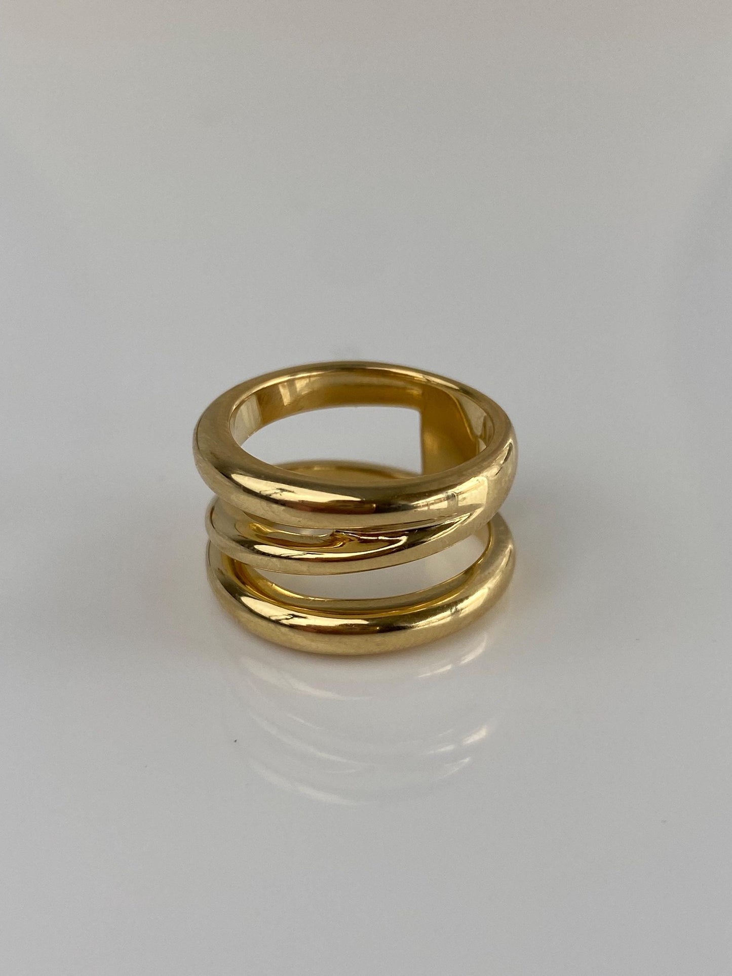 Tiffany & Co Solid 18k Yellow Gold Chunky Diagonal Ring Band - Size 5.25