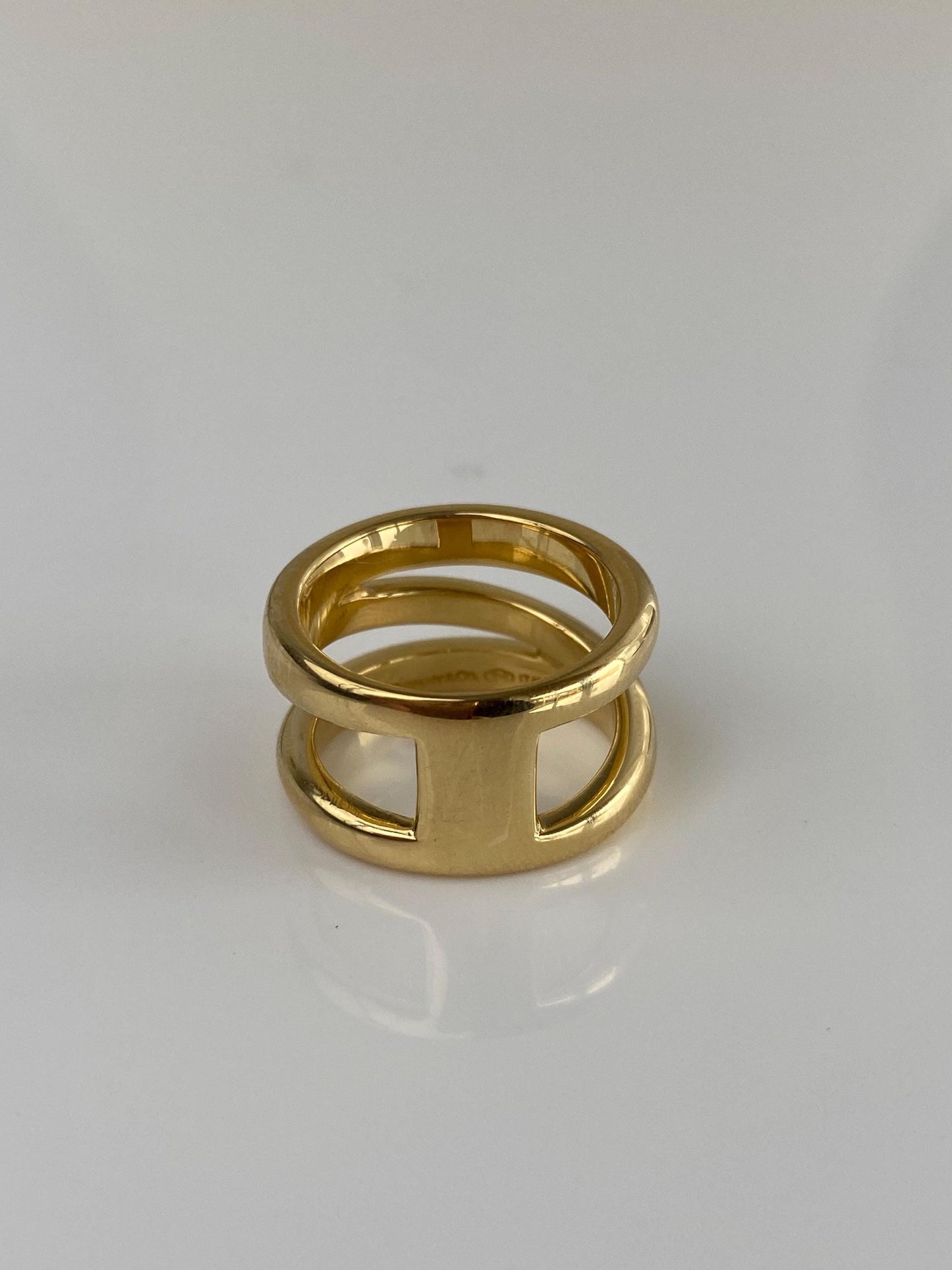 Tiffany & Co Solid 18k Yellow Gold Chunky Diagonal Ring Band - Size 5.25
