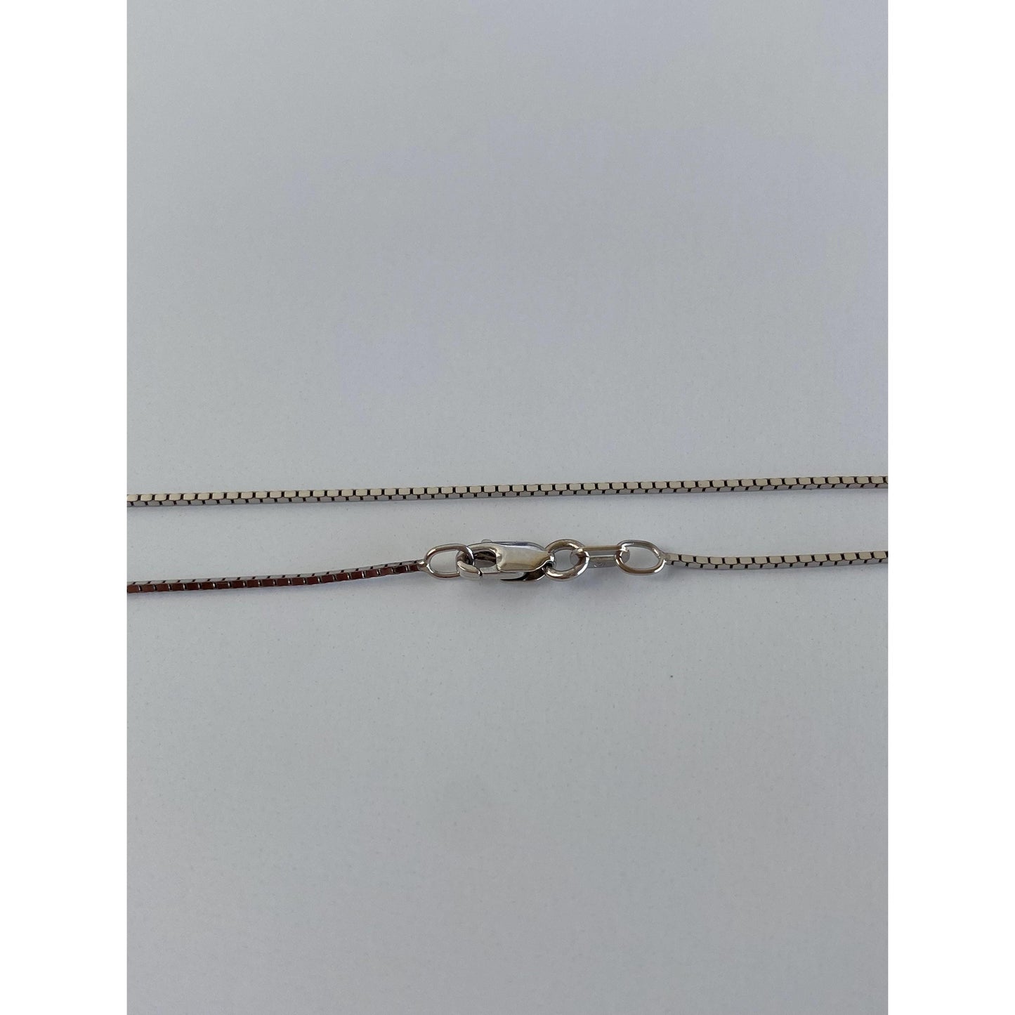 Solid 14k White Gold Box Chain Necklace - 18 inches