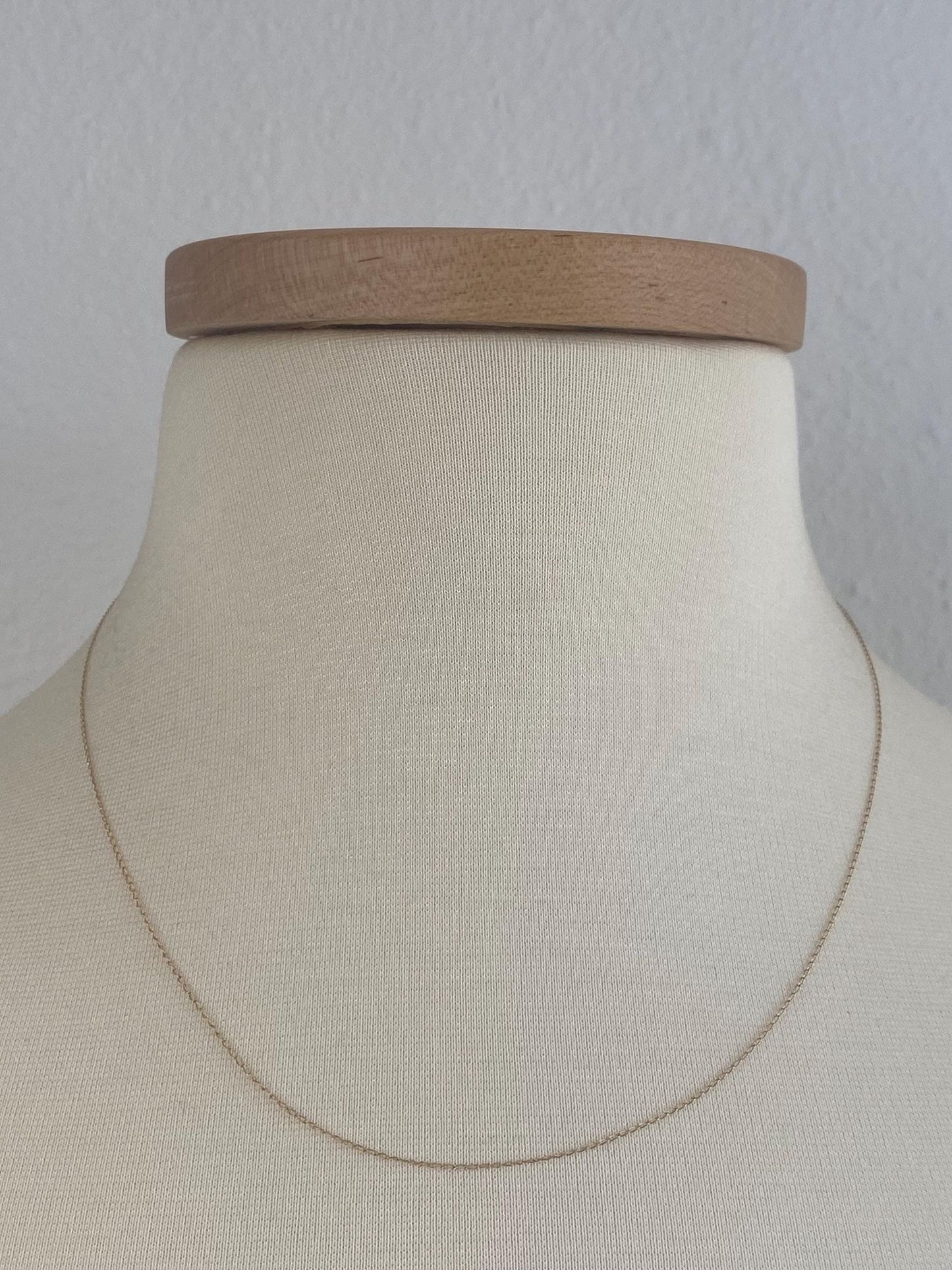 Vintage Solid 14k Yellow Gold Dainty Elongated Curb Chain Necklace - 18.75 inches