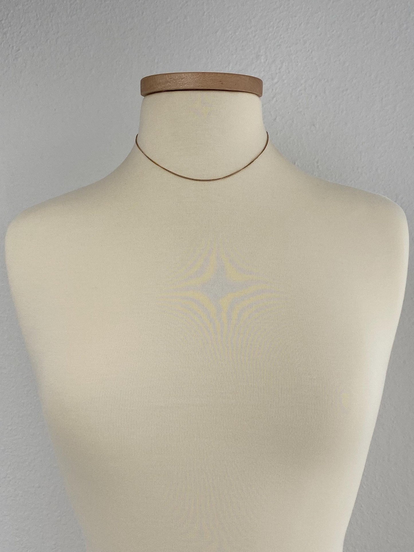 Vintage Solid 12k Gold Tight Curb Chain Necklace - 15.5 inches