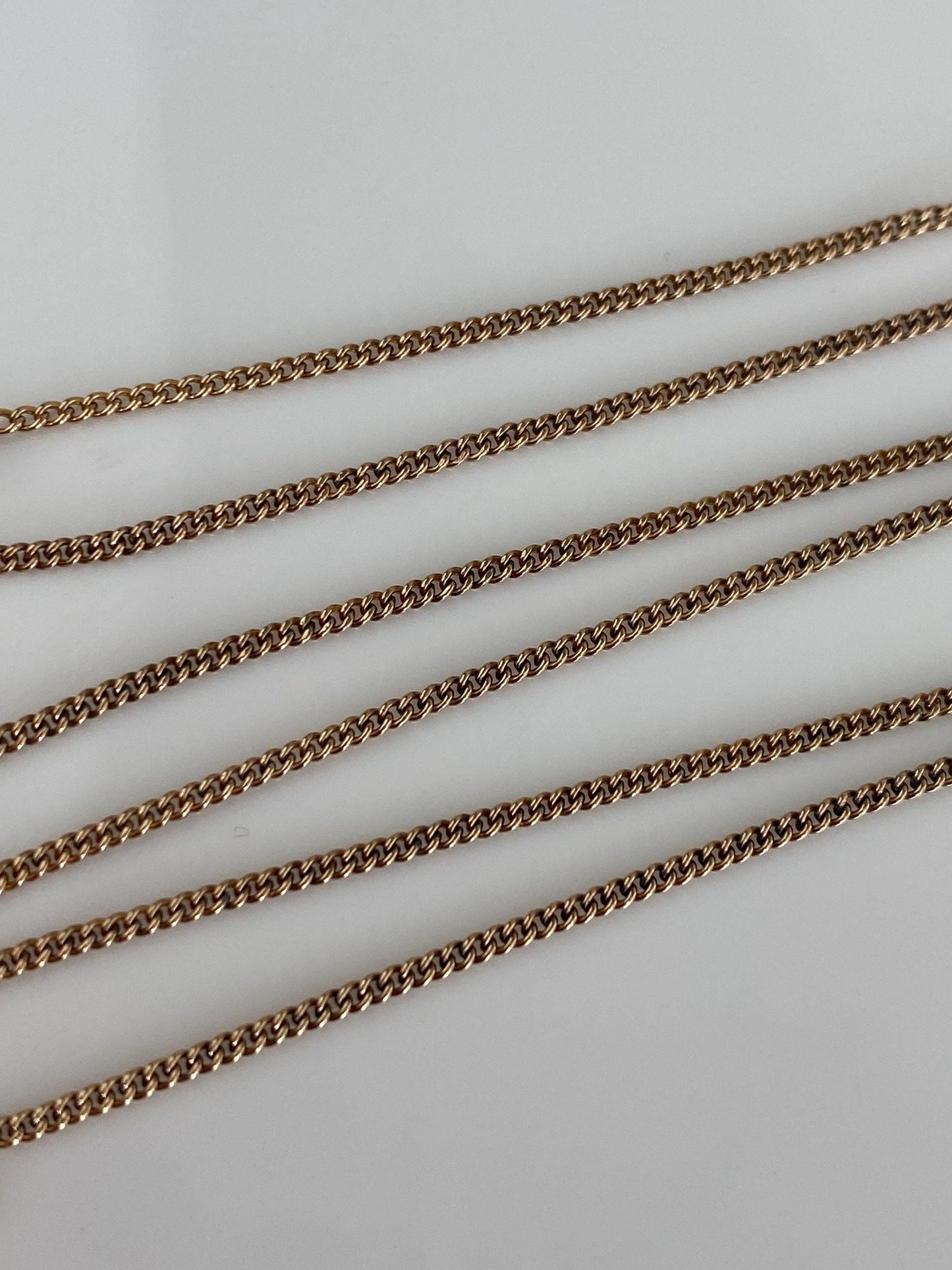 Vintage Solid 12k Gold Tight Curb Chain Necklace - 15.5 inches
