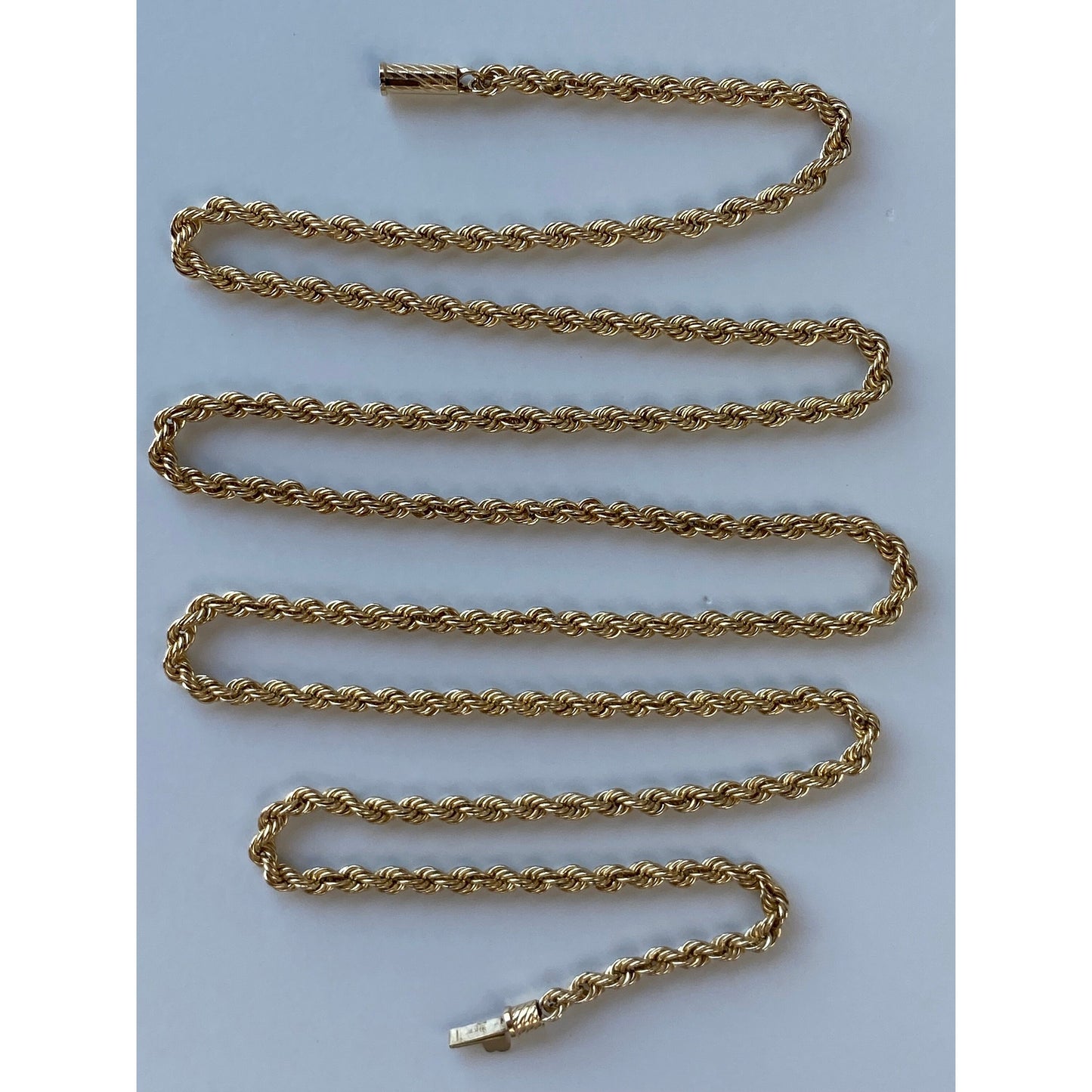 Vintage Solid 10k Yellow Gold Rope Chain Necklace - 30.25 inches