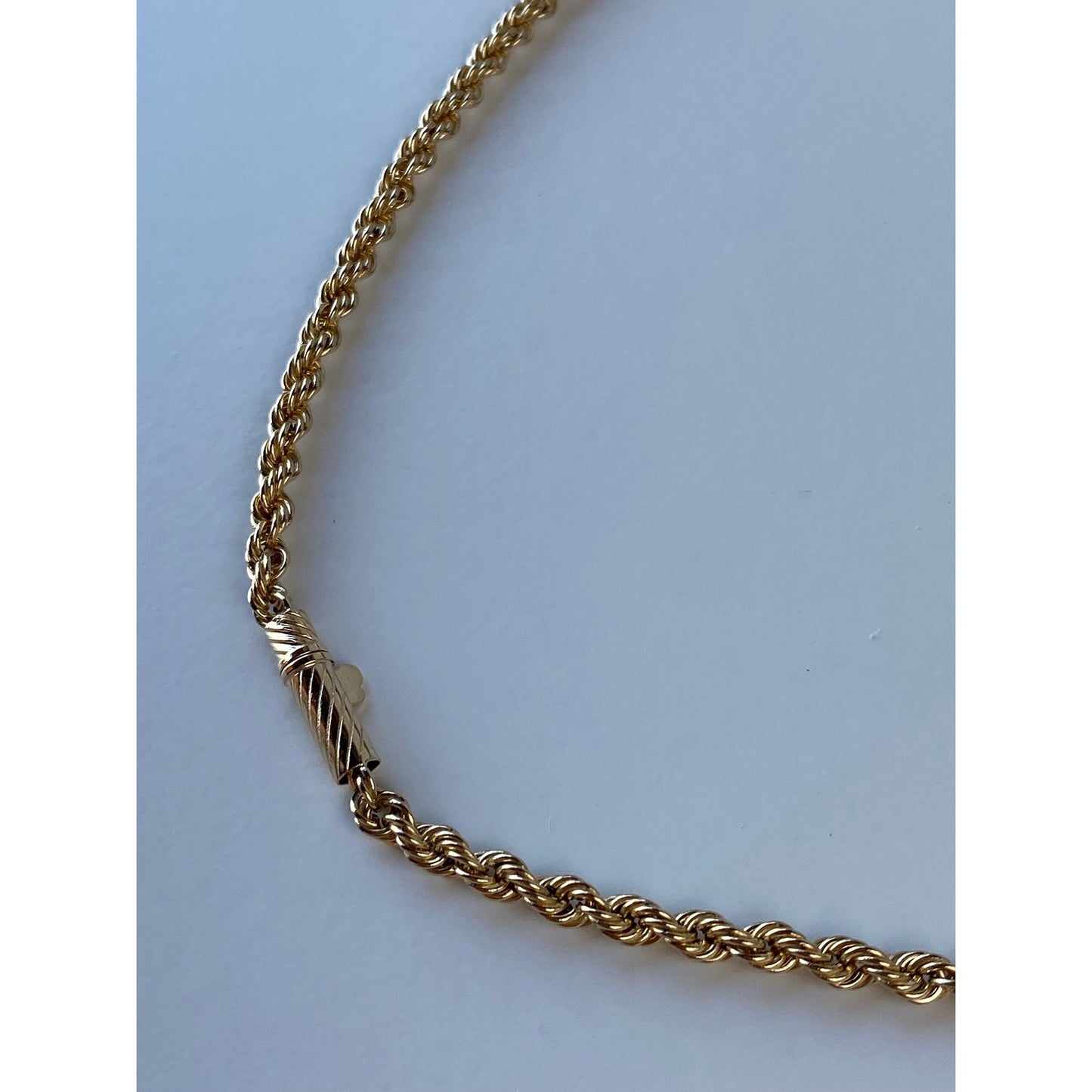 Vintage Solid 10k Yellow Gold Rope Chain Necklace - 30.25 inches