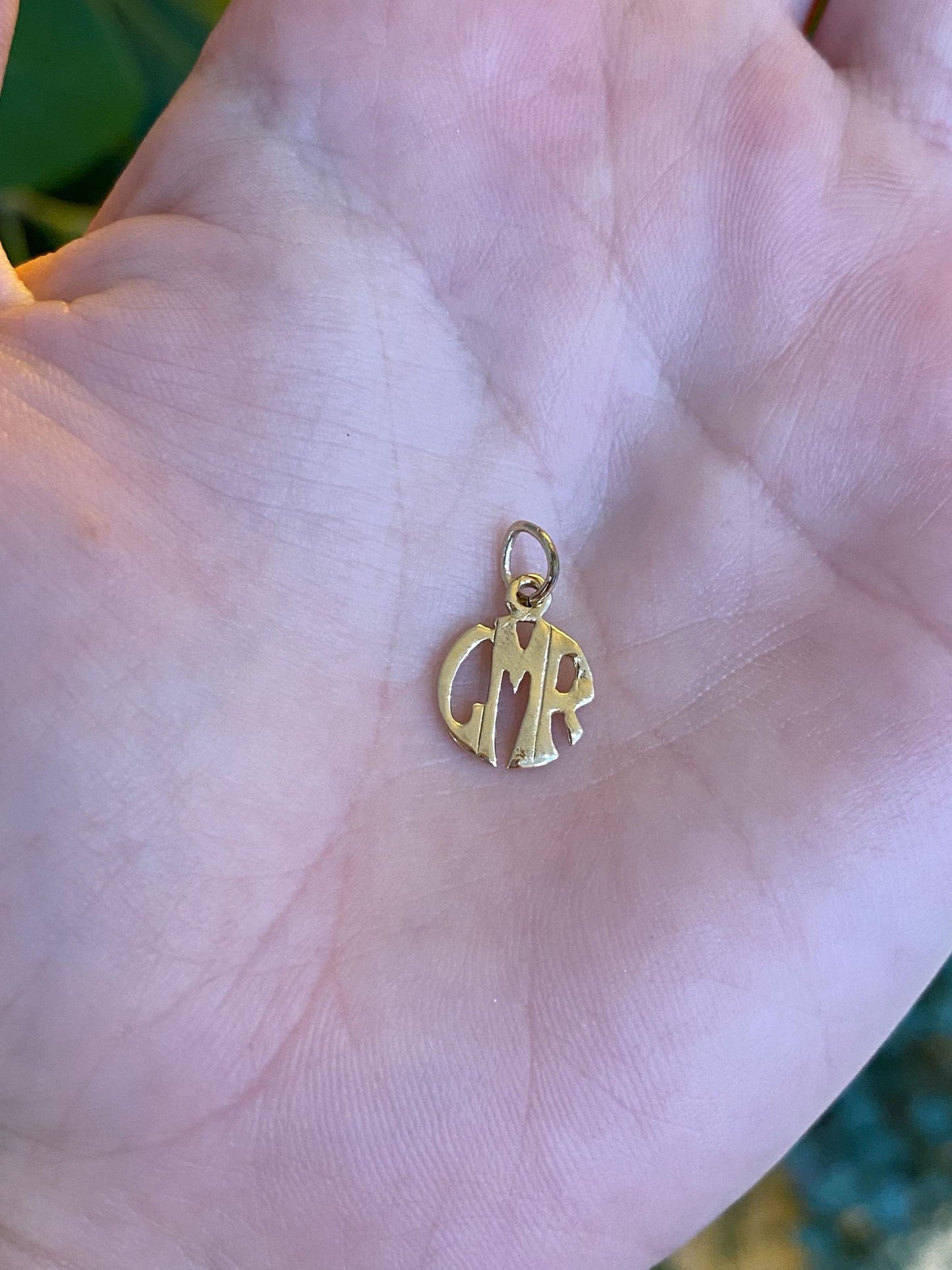 Vintage Solid 14k Yellow Gold Monogram Charm