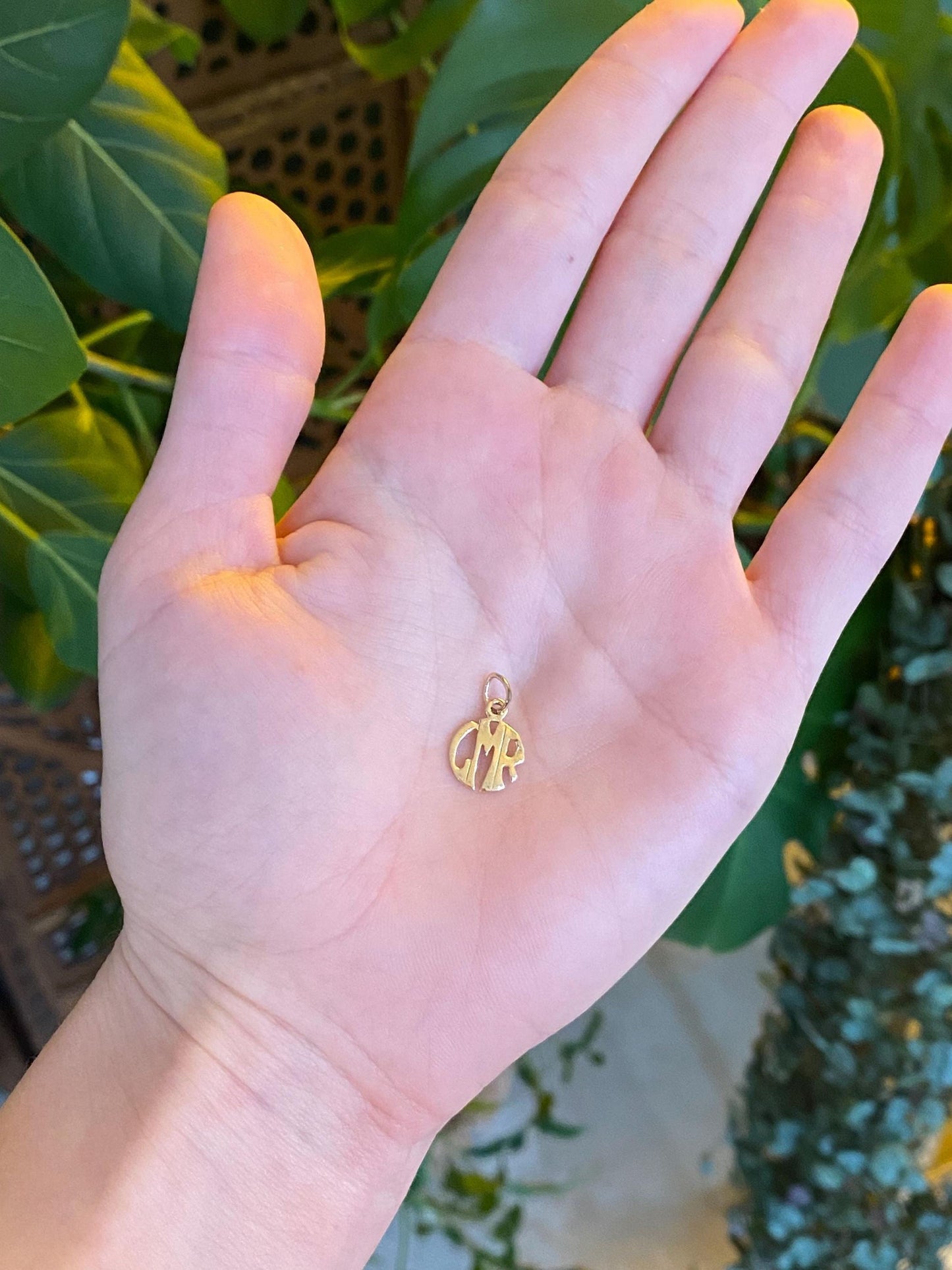 Vintage Solid 14k Yellow Gold Monogram Charm