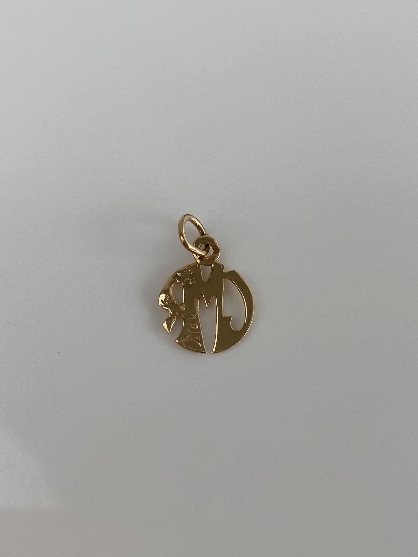 Vintage Solid 14k Yellow Gold Monogram Charm
