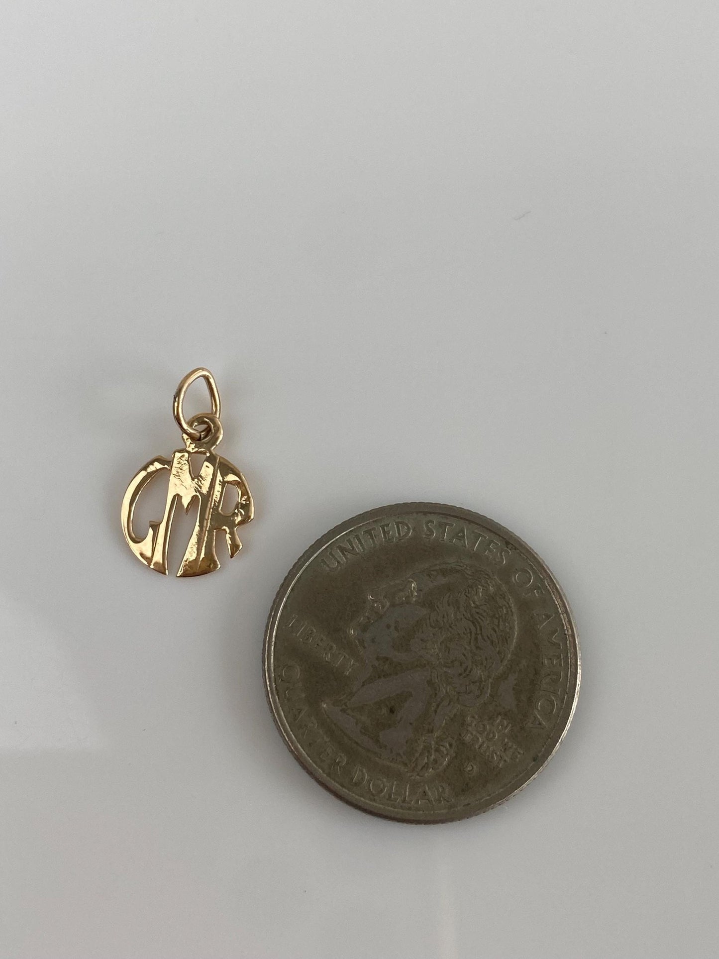 Vintage Solid 14k Yellow Gold Monogram Charm