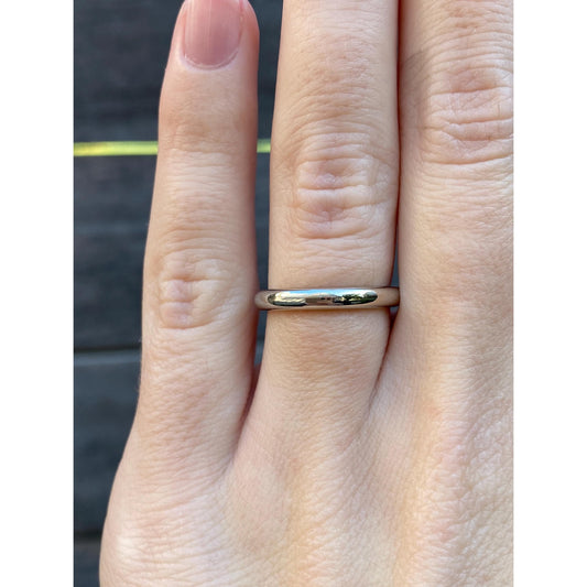 Vintage Solid 14k White Gold Ring Band - Size 5.5