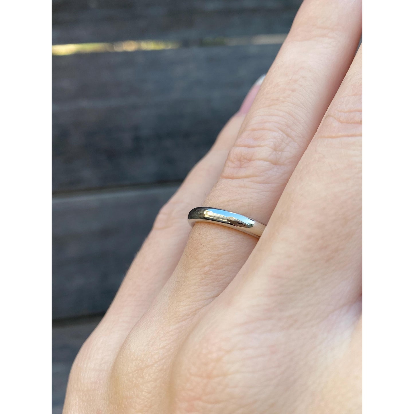 Vintage Solid 14k White Gold Ring Band - Size 5.5