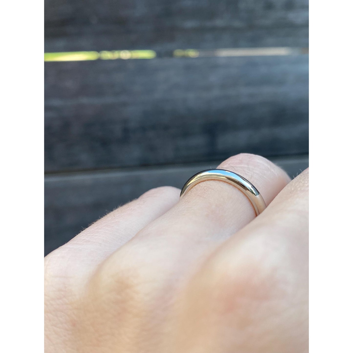 Vintage Solid 14k White Gold Ring Band - Size 5.5